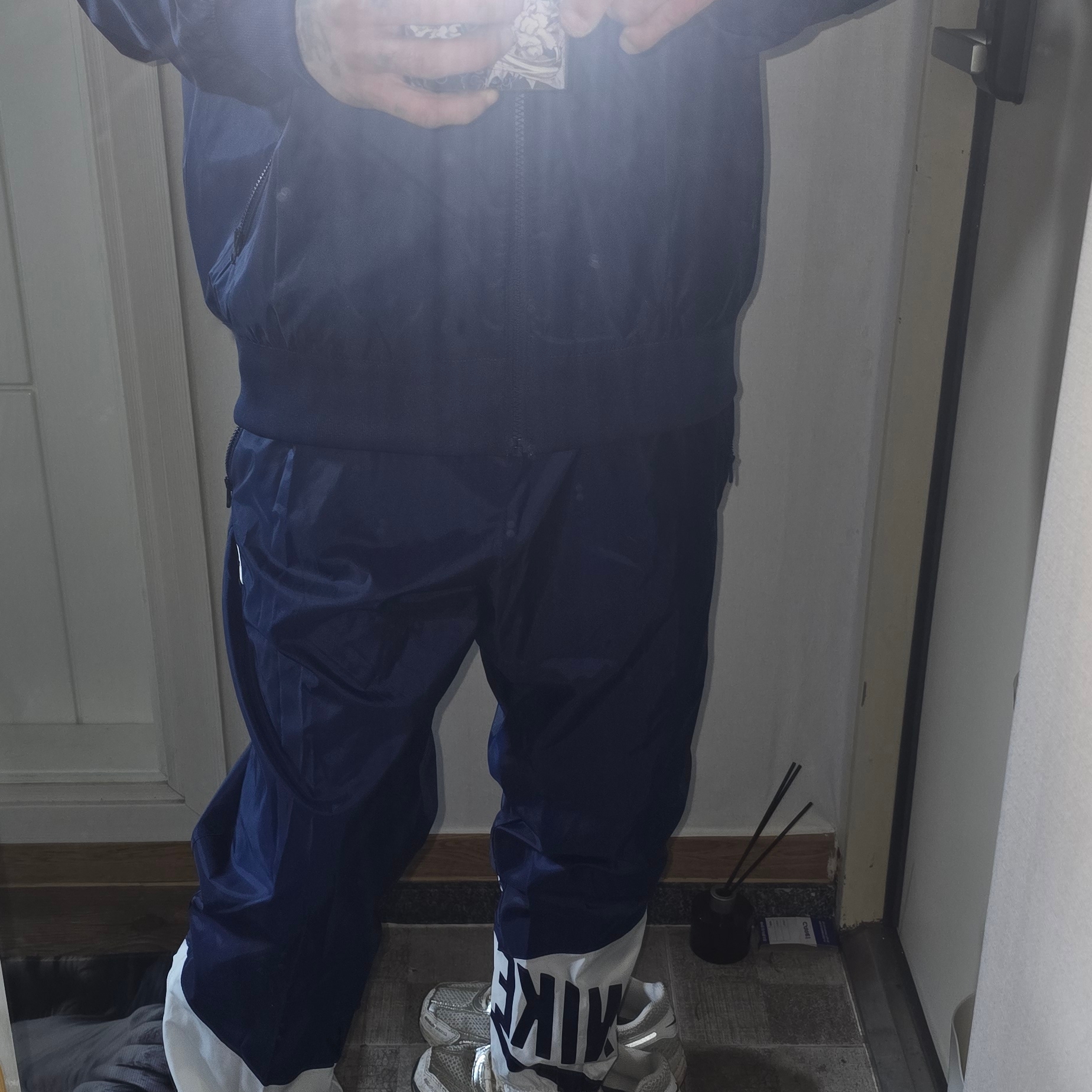 Nike Windrunner Lined Woven Pants Blue Void White - Asia 착용 스타일