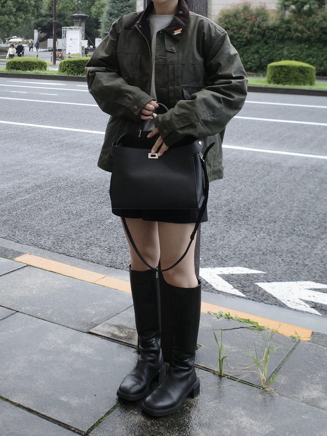 Levi's x Barbour Type II Waxed Jacket Olive Wax 착용 스타일 - 5