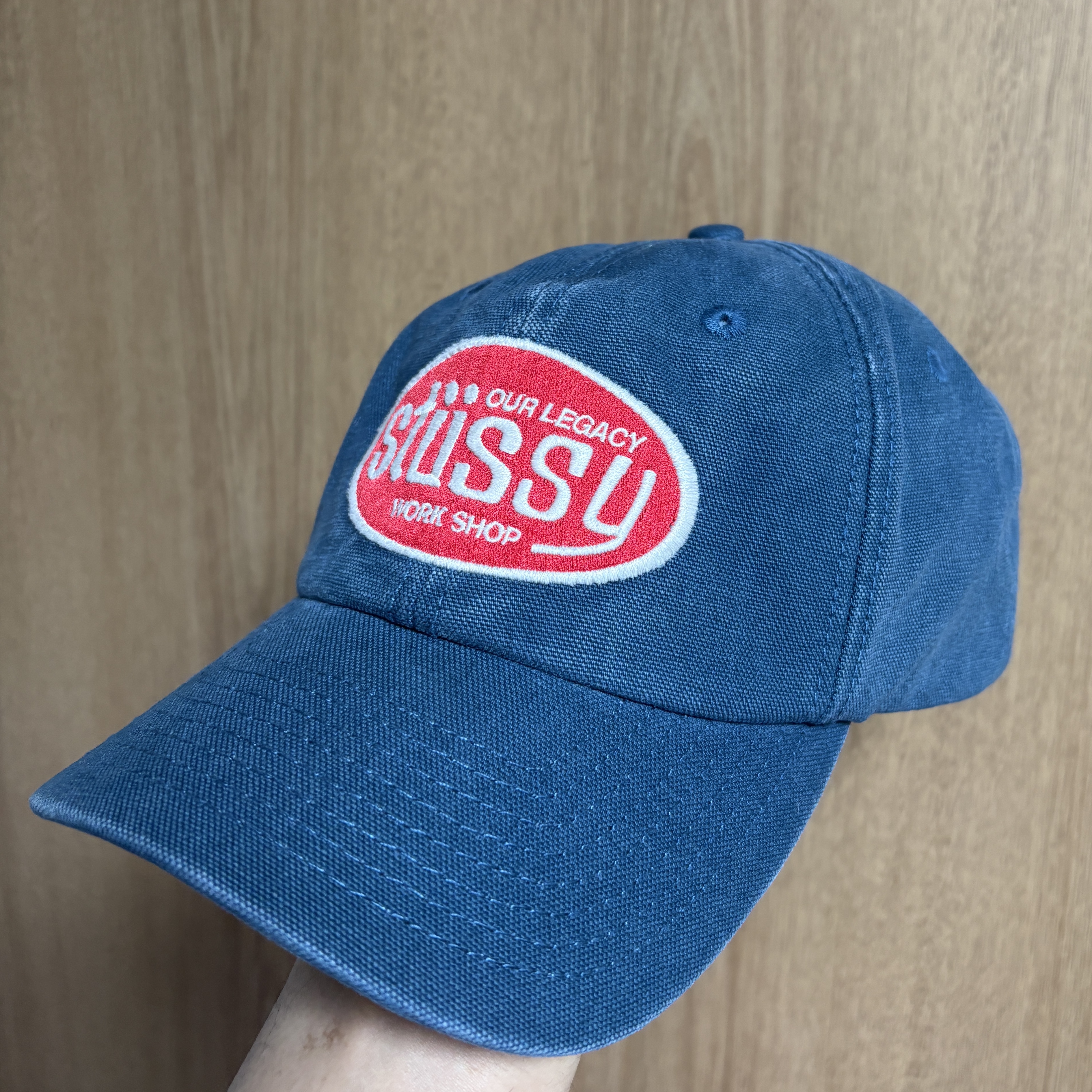 Stussy x Our Legacy Work Shop Mid-depth Cap Navy 착용 스타일