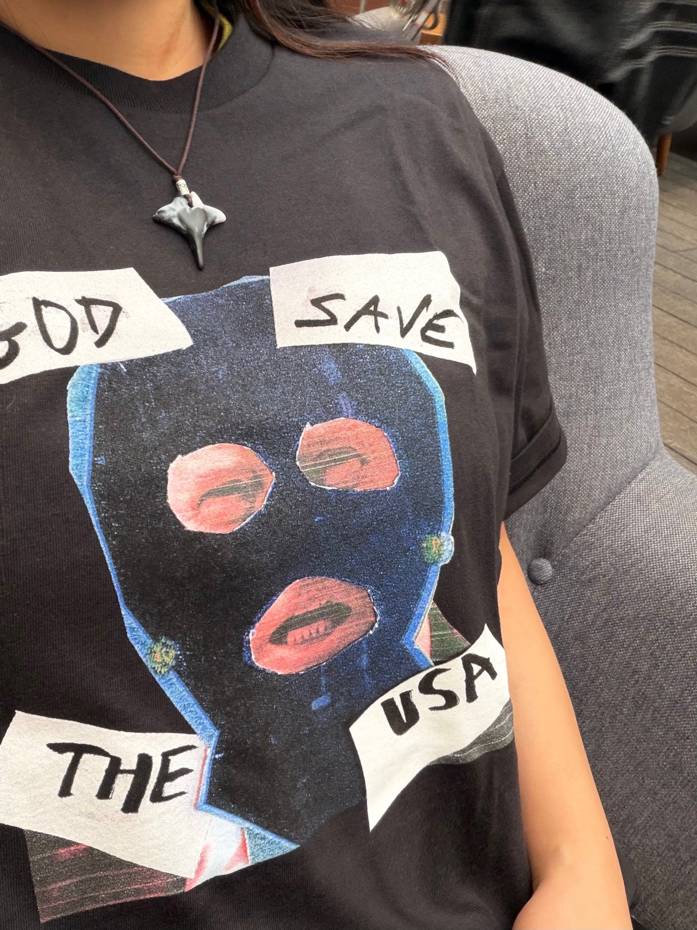 Supreme God Save Us T-Shirt Black - 26SS 착용 스타일