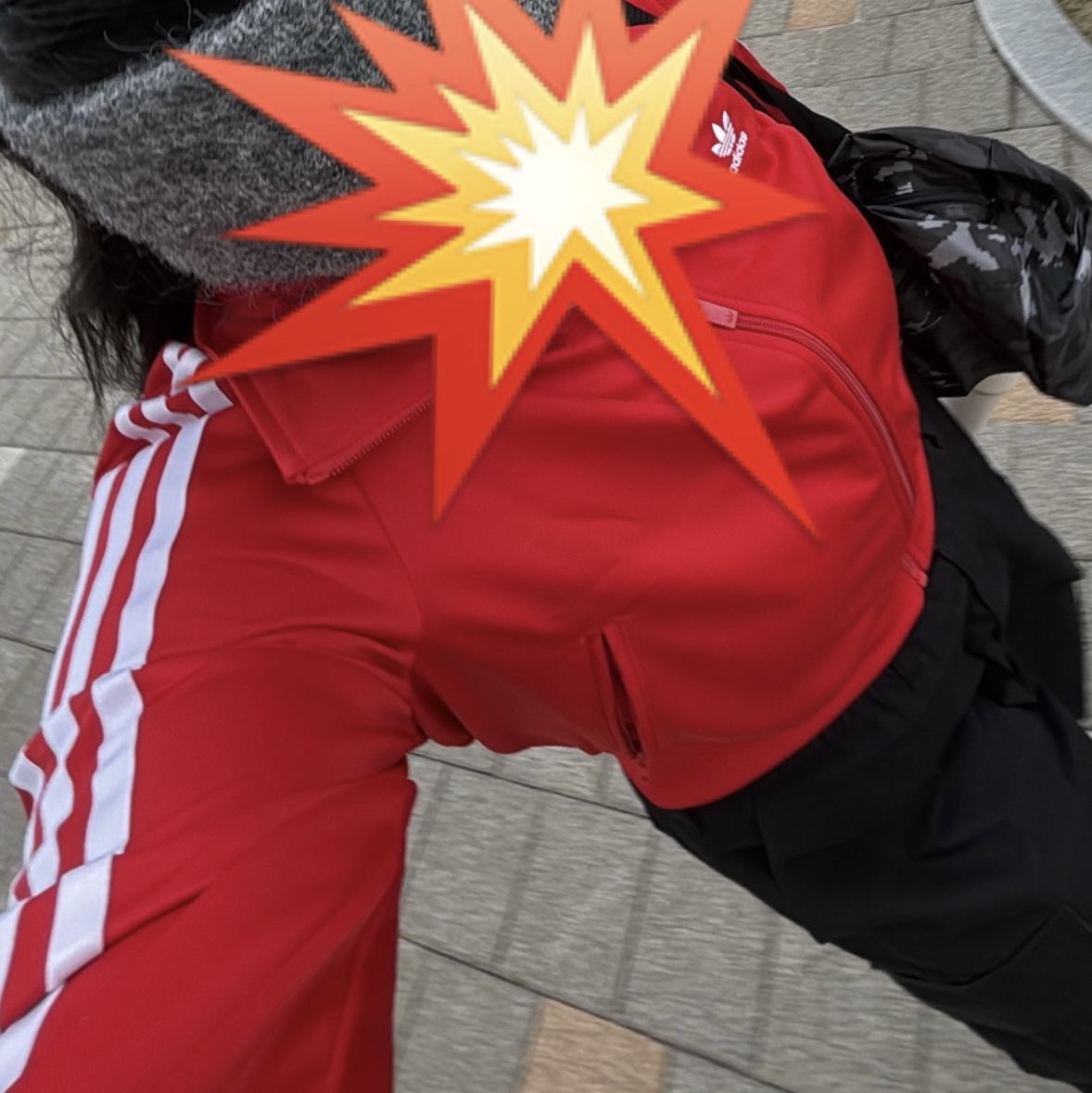 GU Super Wide Cargo Pants Black, (W) Adidas Adicolor Classics Firebird Track Top Better Scarlet - KR Sizing 착용 스타일