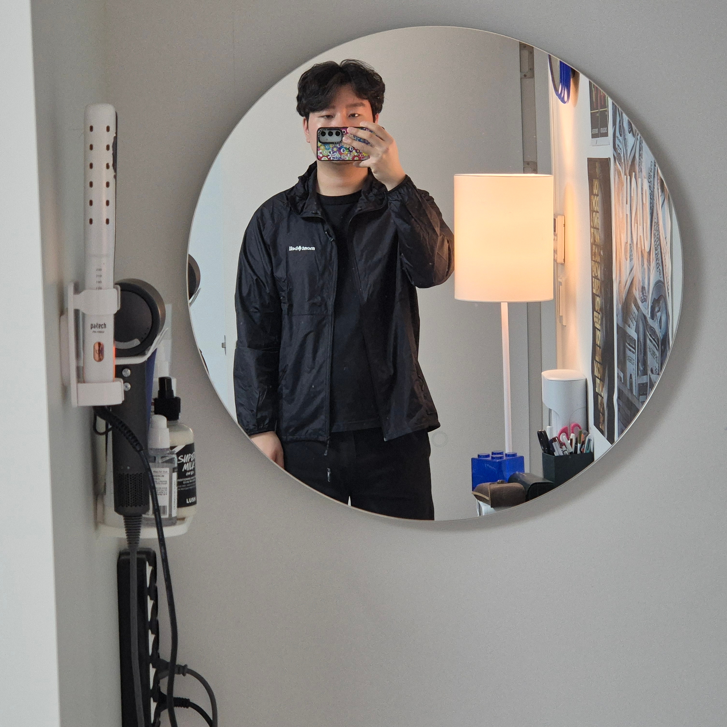 Montbell Wind Blast Hooded Jacket Black 착용 스타일 - 2