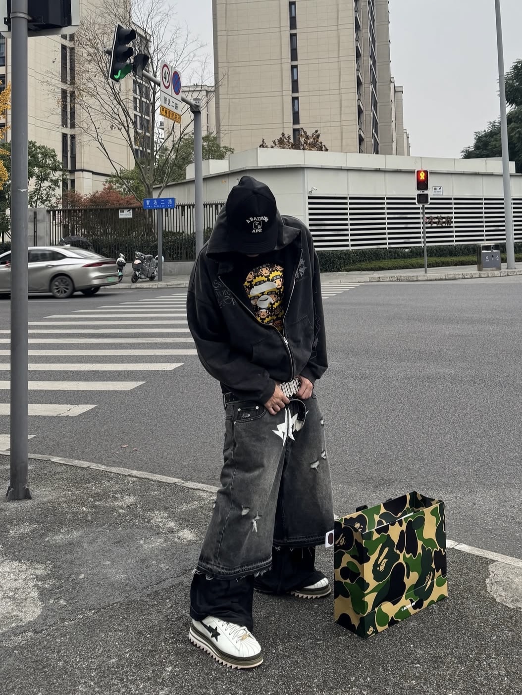 Adidas x BAPE x Edison Chen Clot Superstar Off White Branch 착용 스타일 - 2