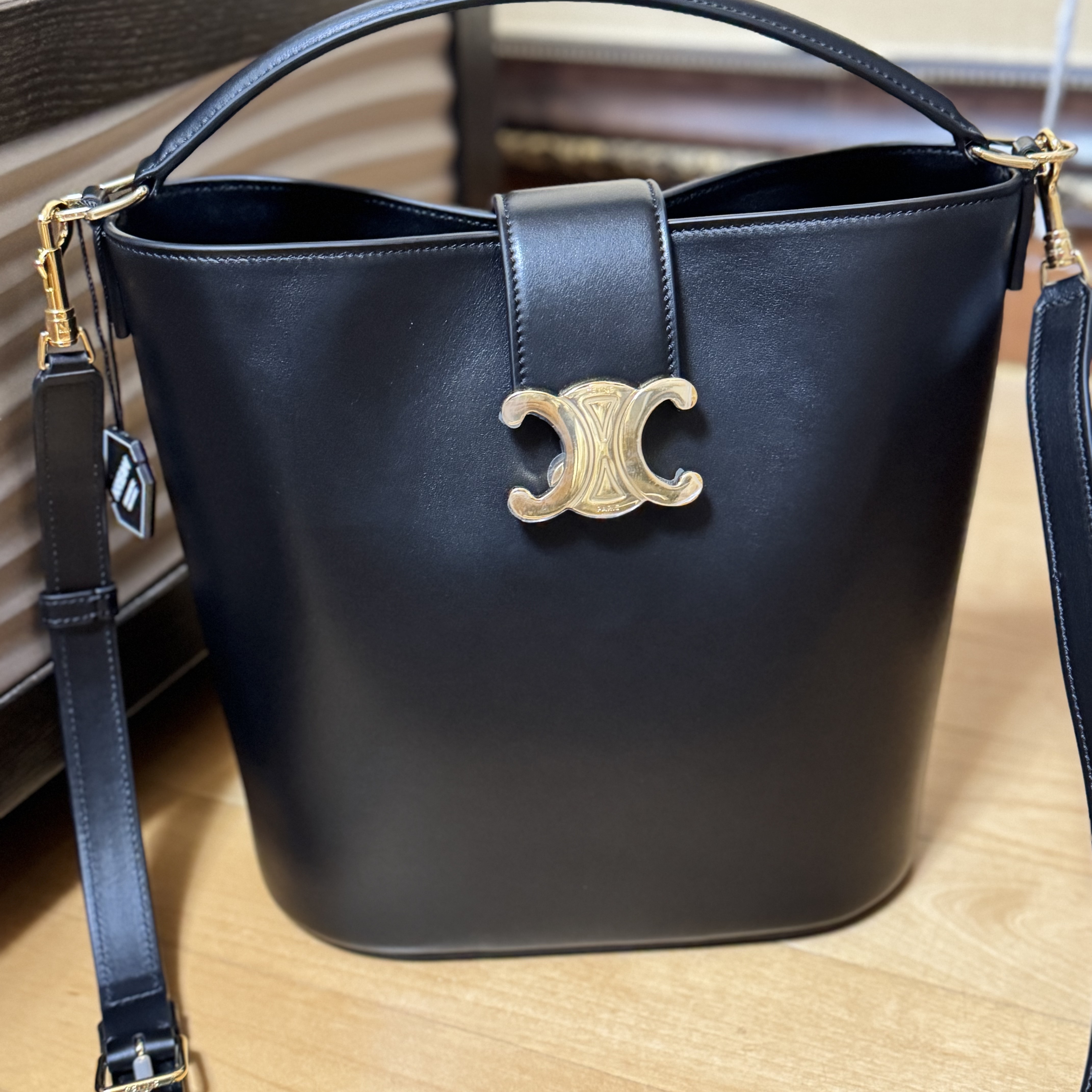 Celine Medium Louise Bag in Smooth Calfskin Black 착용 스타일 - 2