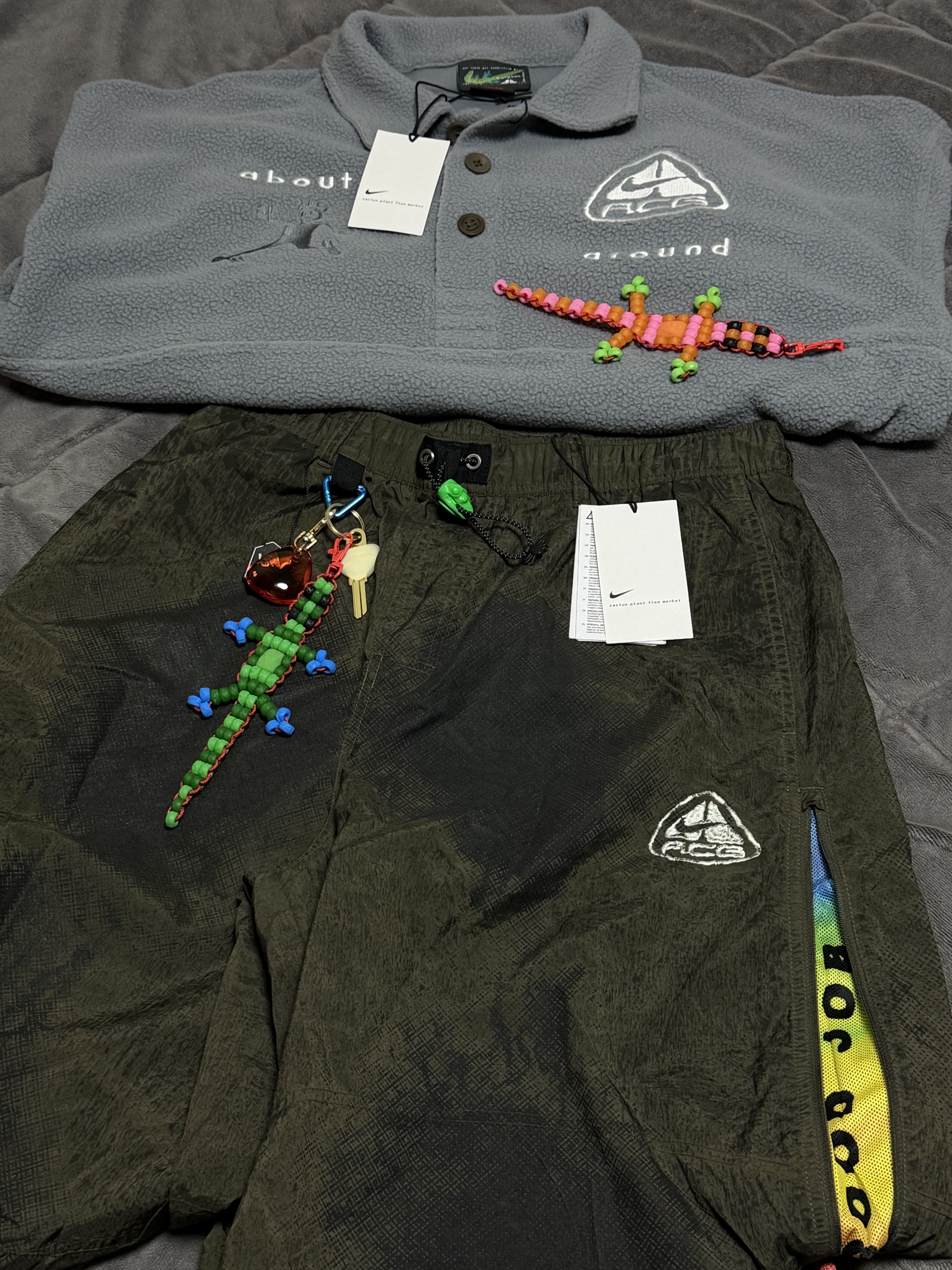 Nike ACG x Cactus Plant Flea Market L/S Polo Grey, Nike ACG x Cactus Plant Flea Market Pant Black 착용 스타일 - 2