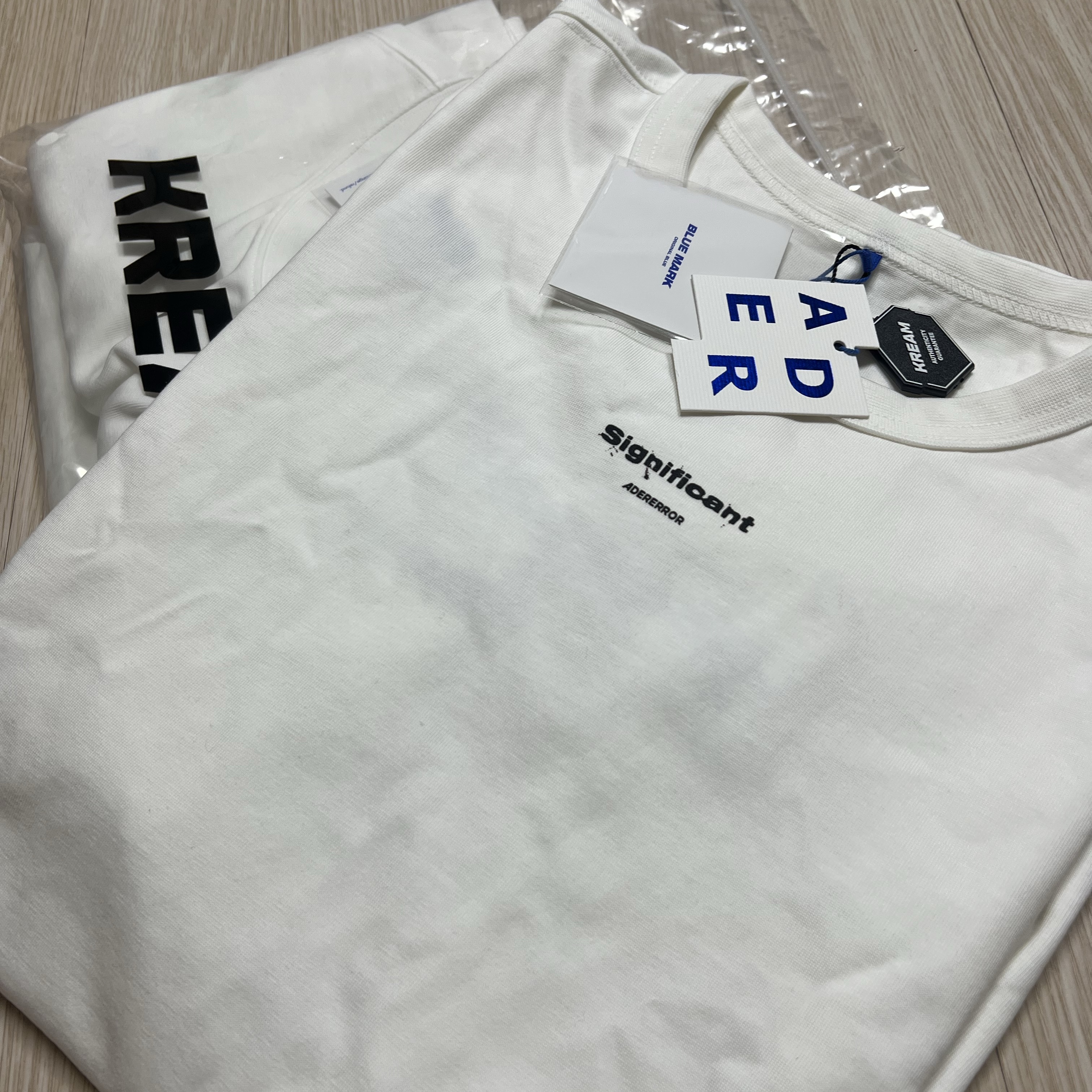 Ader Error Sig; Exclusive T-Shirt 02 White 착용 스타일