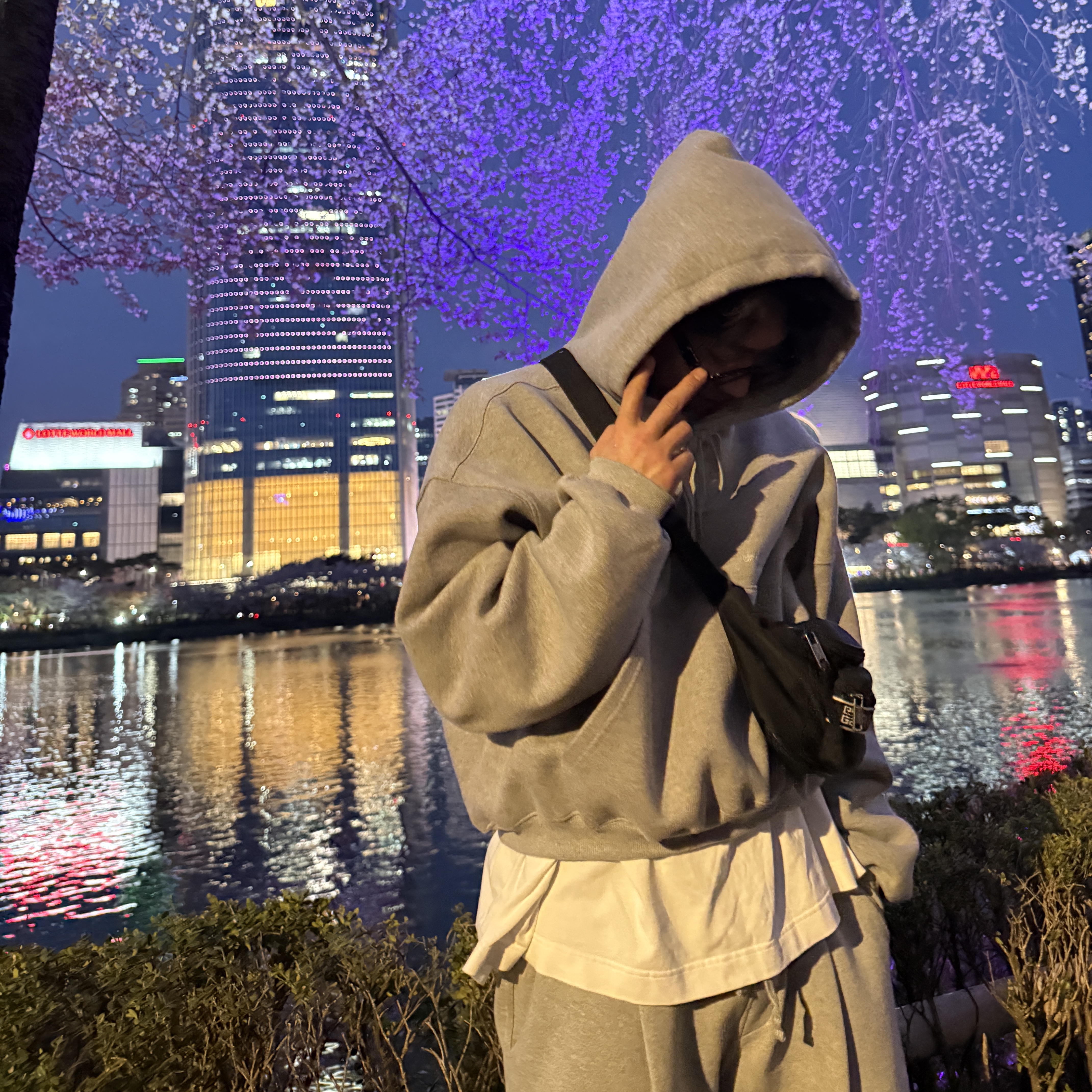 Undermycar Mu.97 Anti Fxxking Logo Play Oversized Bonded Sweat Set-up (Hoodie, Jogger) - Melange Gray, Maison Mihara Yasuhiro Blakey OG Sole Canvas Low-top Sneakers Black White 착용 스타일 - 2