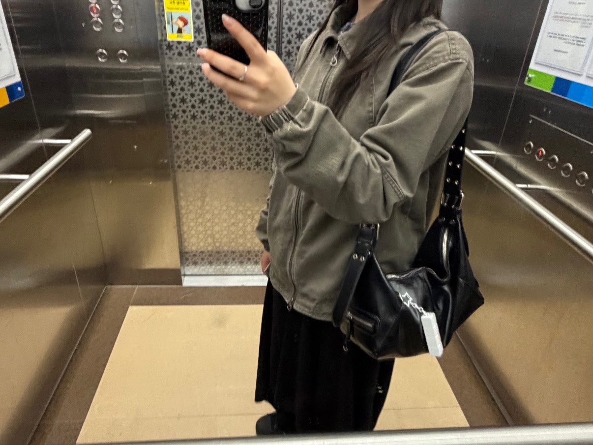 COYSEIO Round Collar Stitch Jacket Cocoa 착용 스타일 - 3