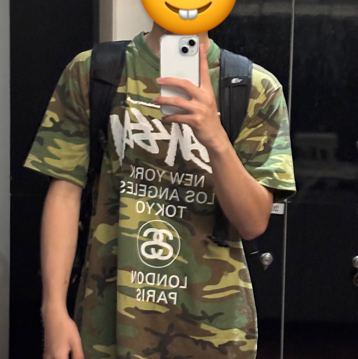 Stussy World Tour T-Shirts Camo 2025 착용 스타일
