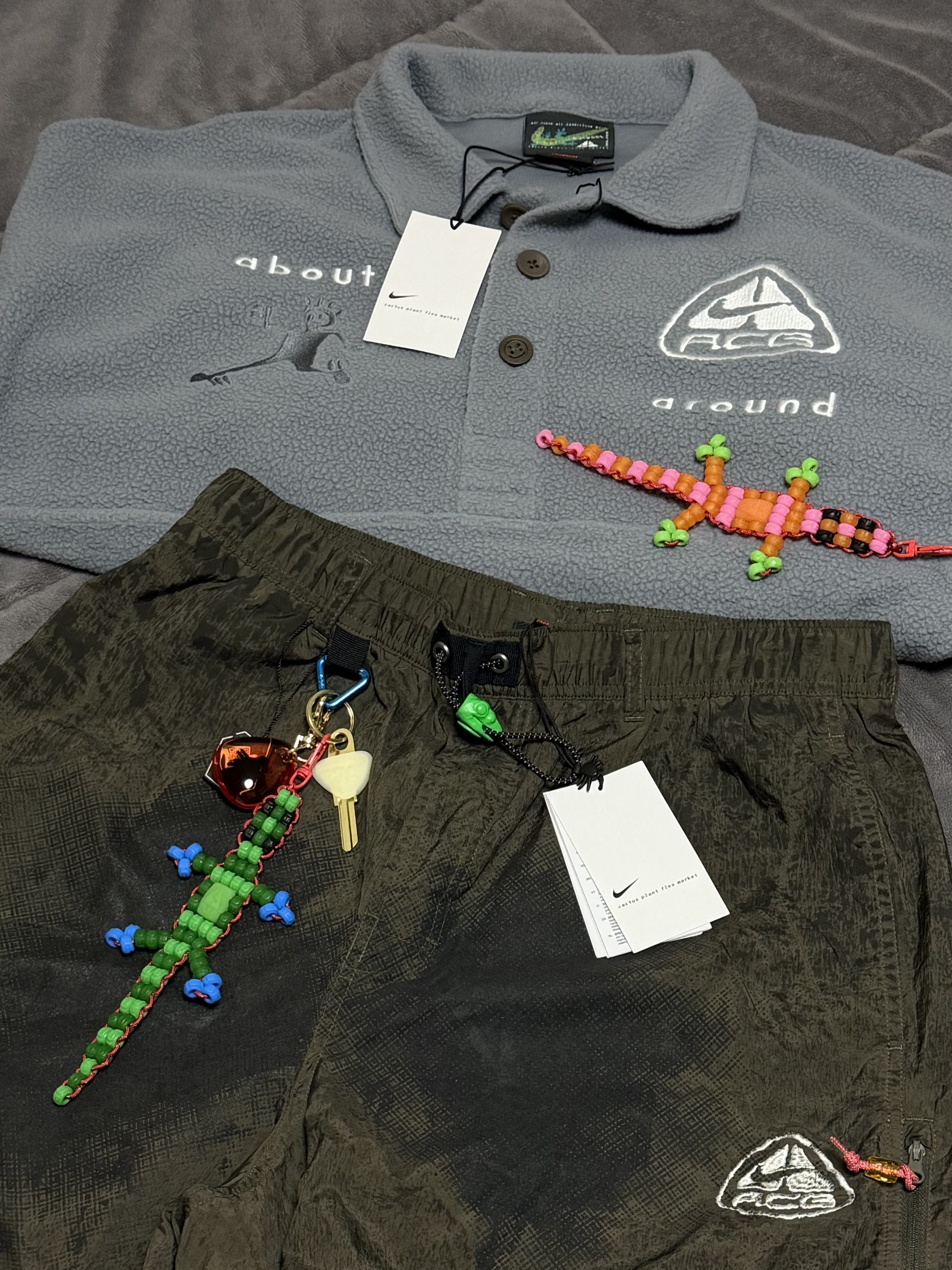 Nike ACG x Cactus Plant Flea Market L/S Polo Grey, Nike ACG x Cactus Plant Flea Market Pant Black 착용 스타일 - 1