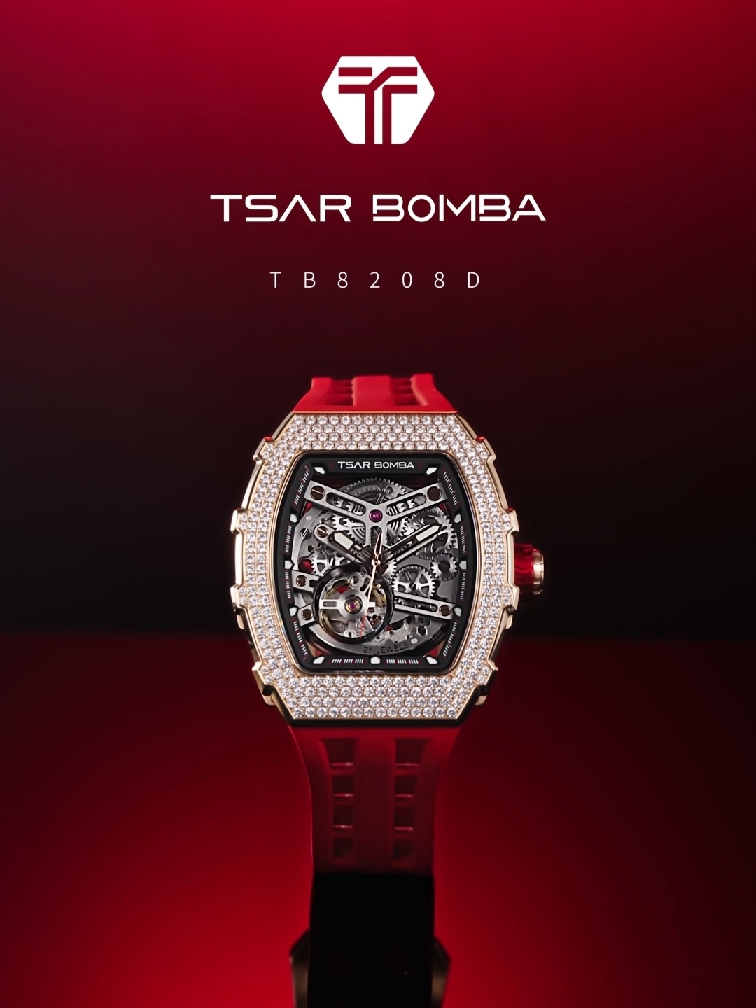 Tsar Bomba Elemental Zirconia -Cubic Automatic TB8208D-12 Red 2 착용 스타일