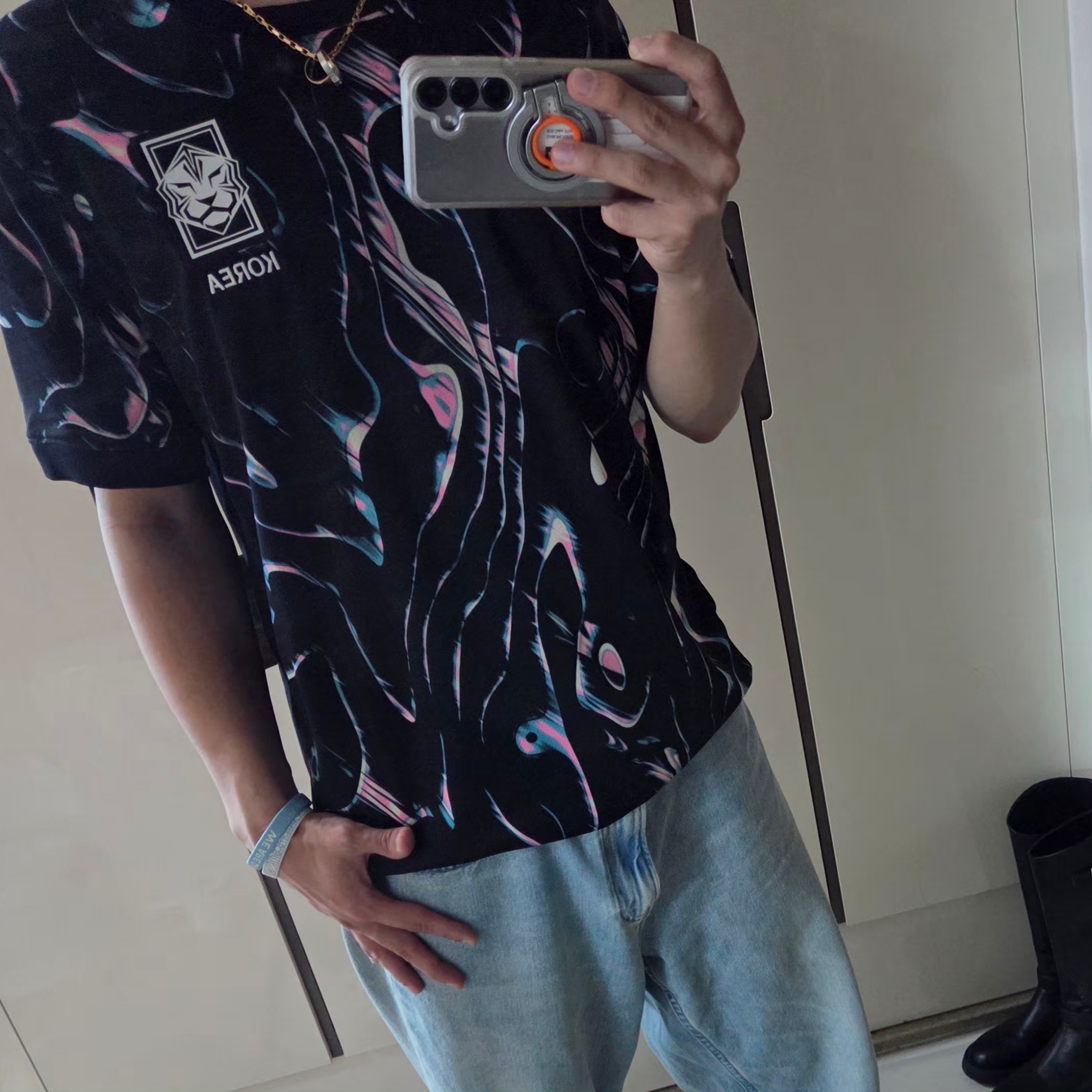 Nike Korea 2023/24 Dri-Fit Stadium Away Replica Jersey Black Pink Glow - Asia (Non Marking Ver.) 착용 스타일