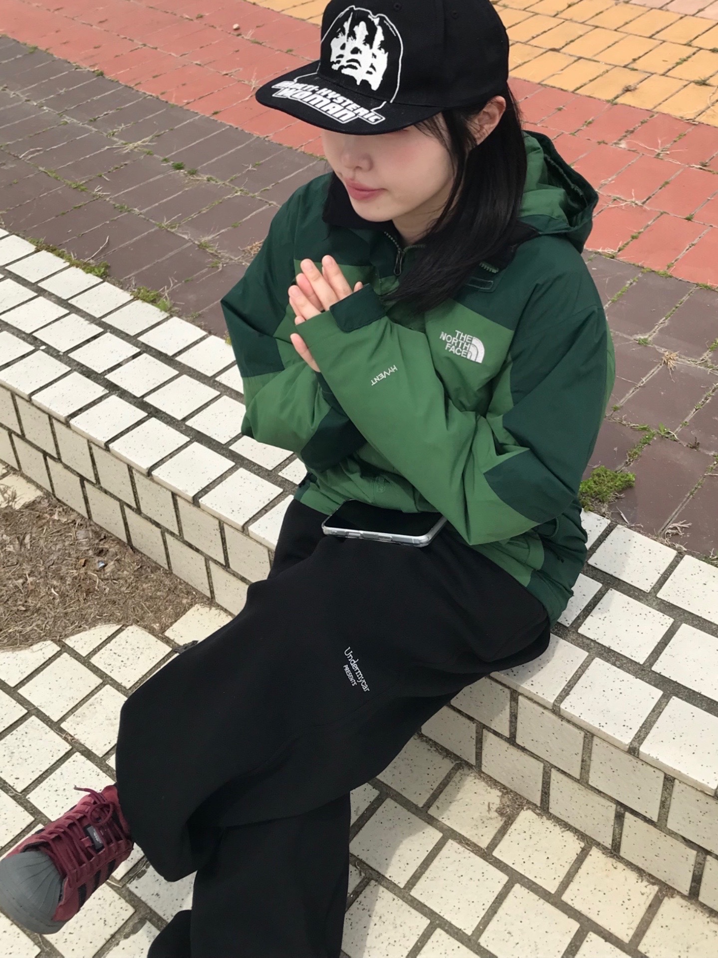 Undermycar Mu.03 Anti Fxxking Logo Play Oversized Sweat Jogger Black, Adidas Superstar Shadow Red Core Black 착용 스타일 - 2