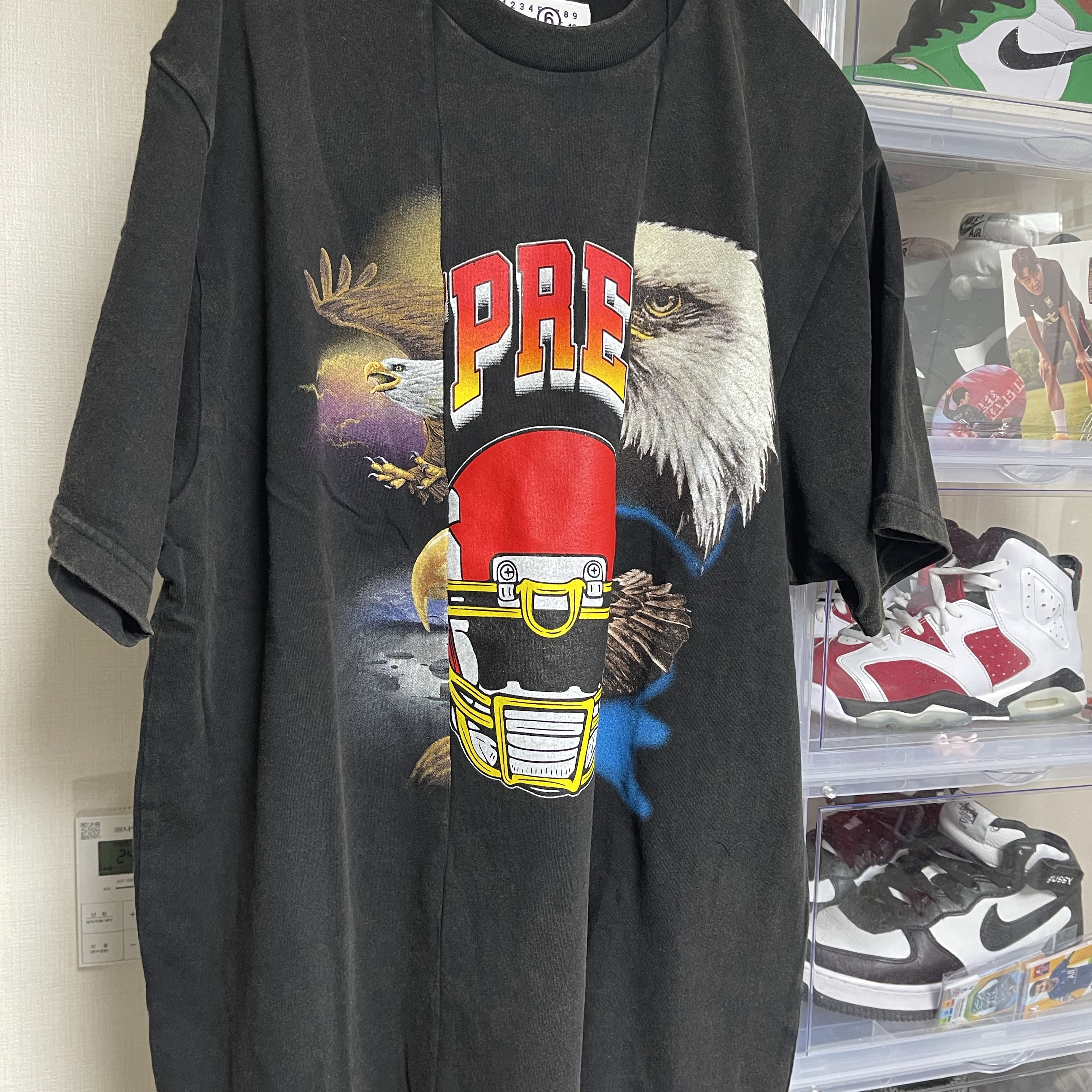 Supreme x MM6 Maison Margiela Split S/S Top Black - 26SS 착용 스타일