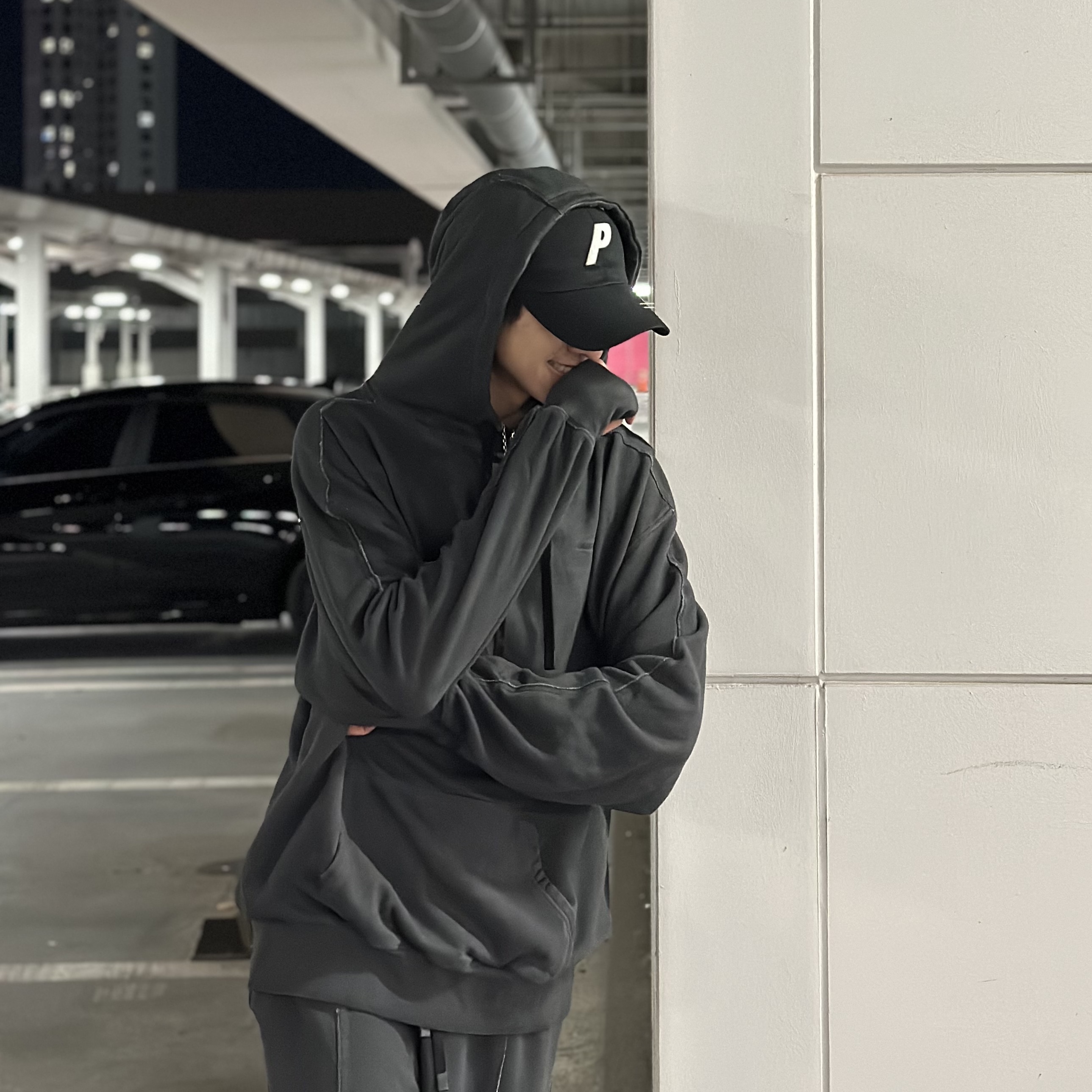 Palace P 6-Panel Black, Palace P 6-Panel Cap Black - 24SS 착용 스타일 - 1