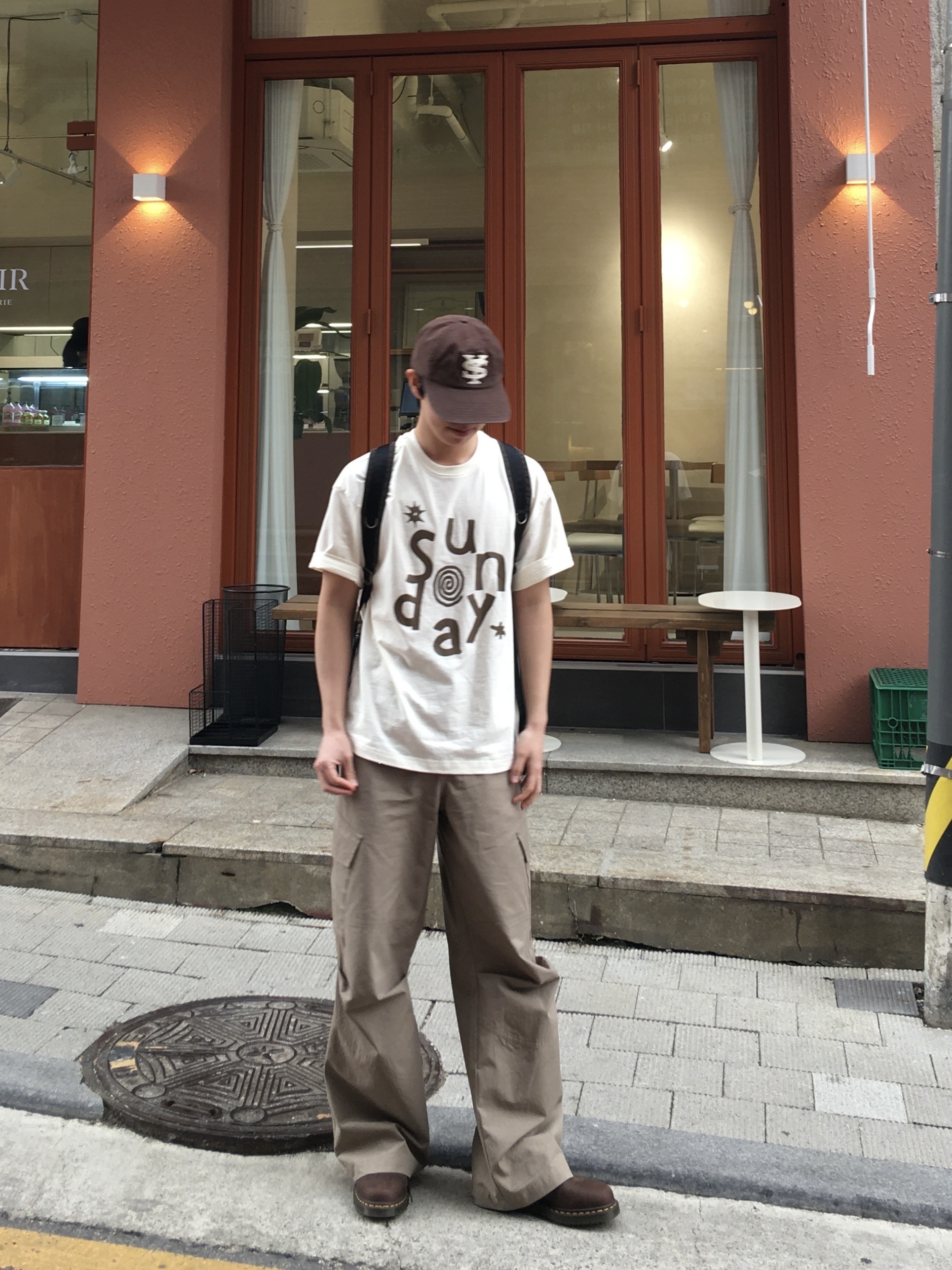 Sunday Ceremony Sy Logo 5 Panel Cotton Cap - Brown, Dr. Martens 1461 Crazy Horse Dark Brown 착용 스타일 - 5