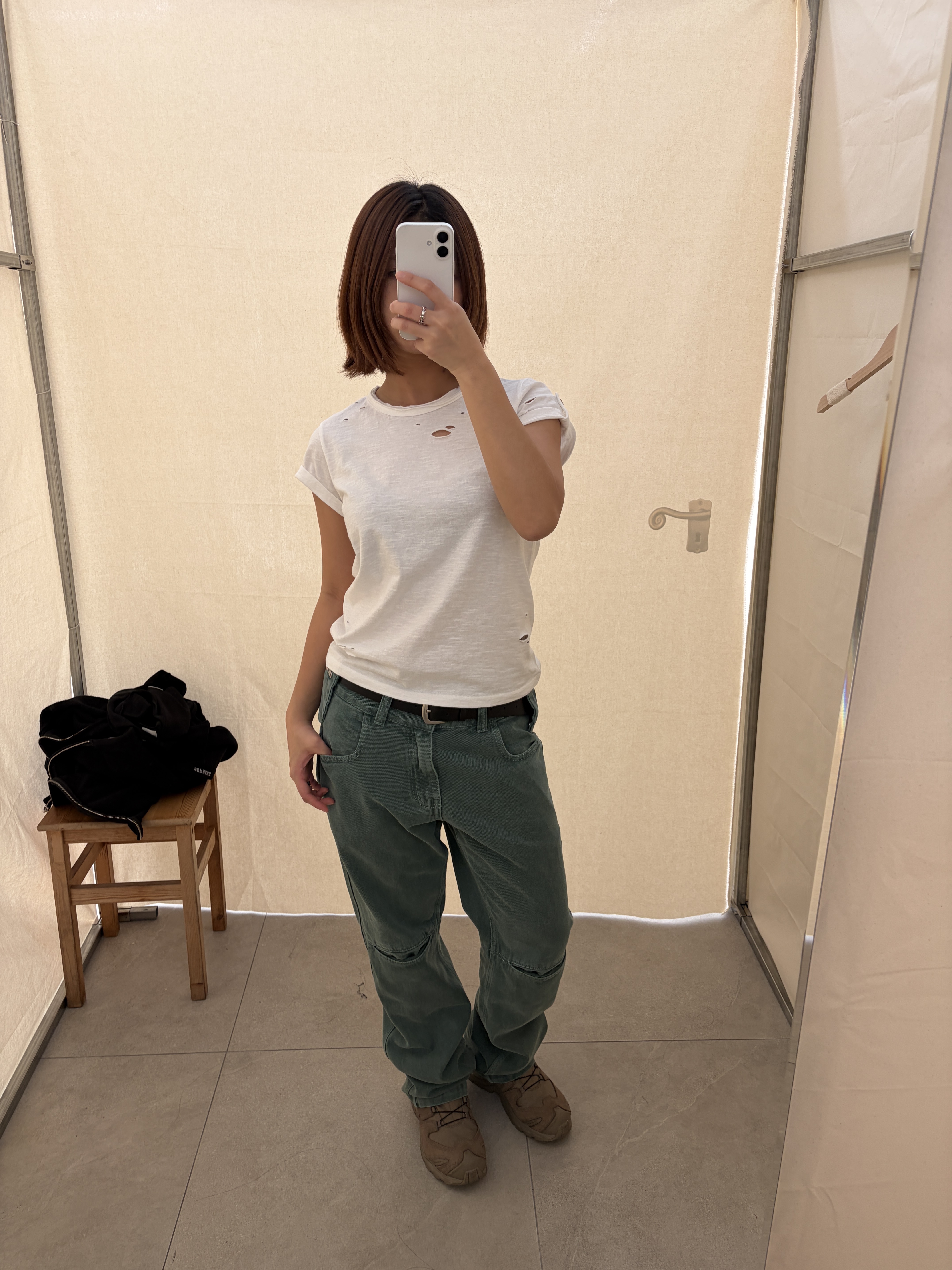 Salomon x Rier XA Mid GTX Argile, Plasticproduct MPa Calf Pocket Pants Emerald 착용 스타일 - 1