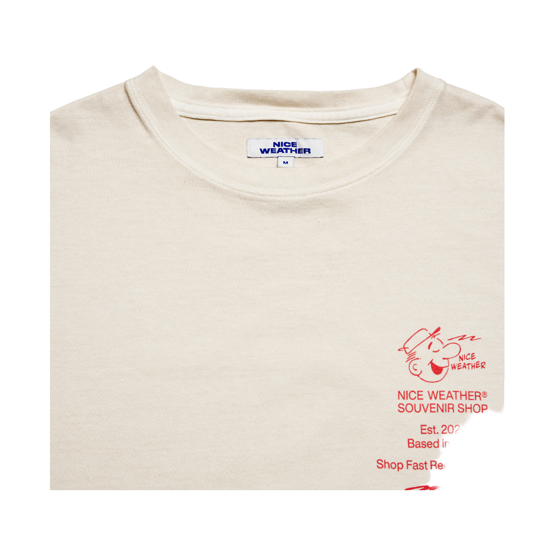 나이스웨더 어패럴 수베니어 가이 롱슬리브 티셔츠 크림(Nice Weather Apparel Souvenir Guy L/S T-Shirts Cream) - 2