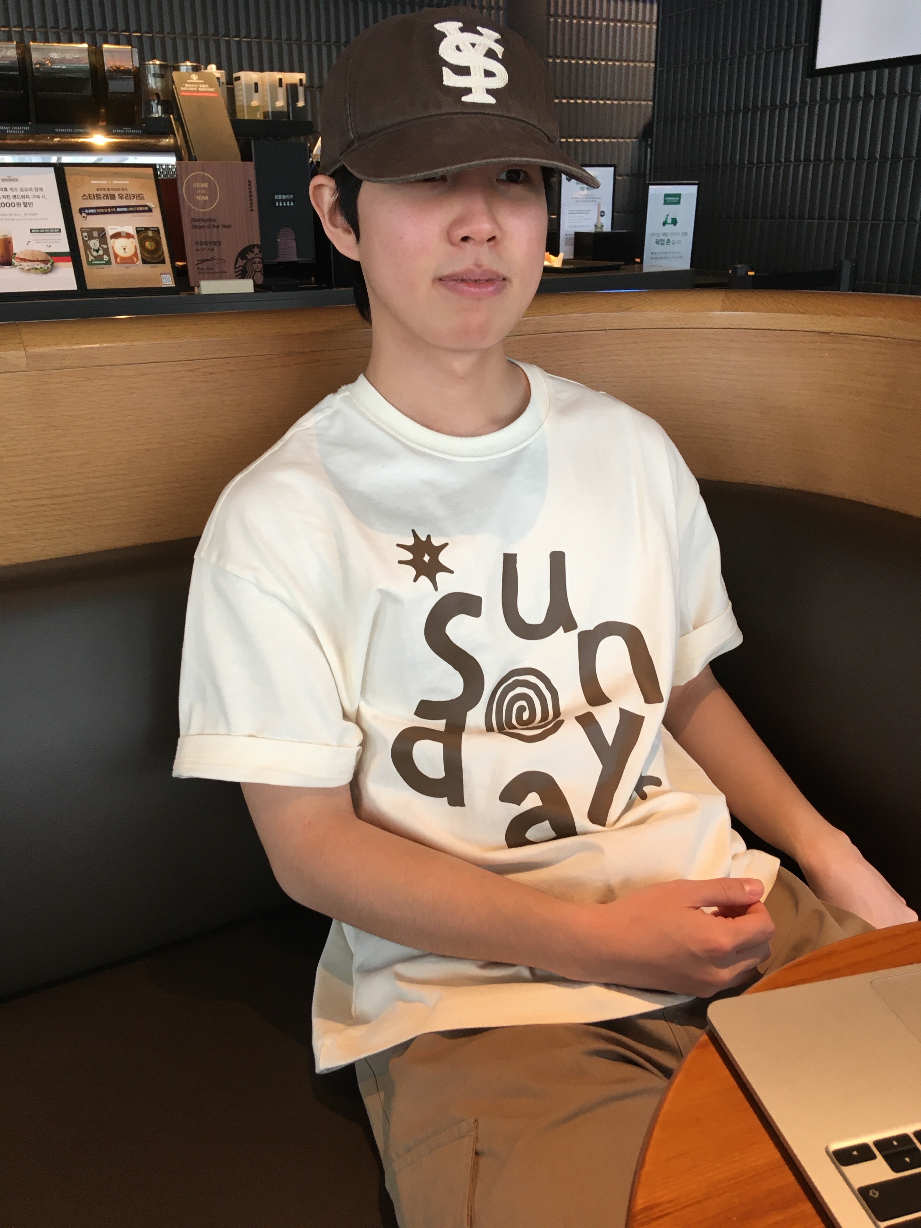 Sunday Ceremony Sy Logo 5 Panel Cotton Cap - Brown, Dr. Martens 1461 Crazy Horse Dark Brown 착용 스타일 - 3