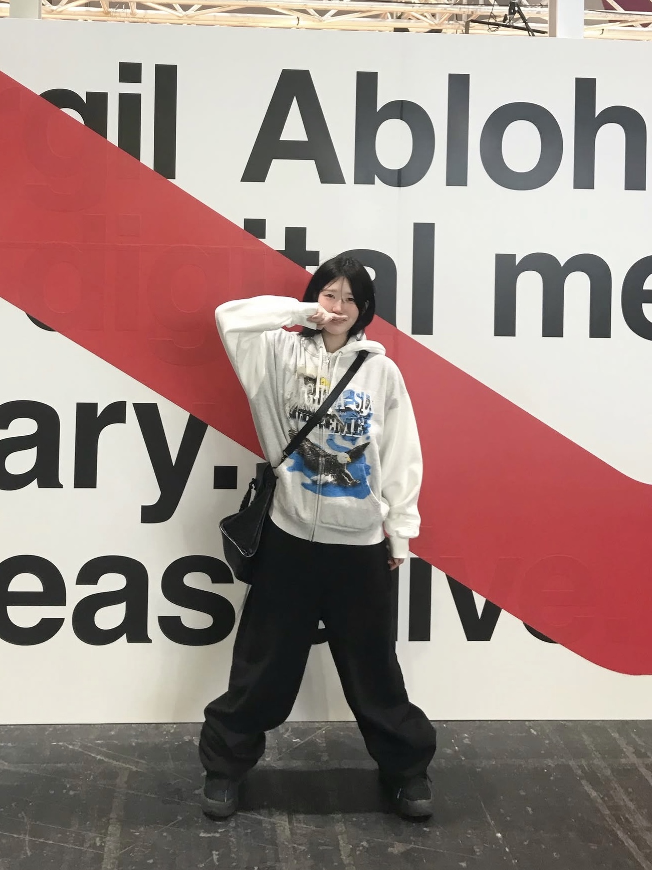 Supreme x MM6 Maison Margiela Eagle Zip Up Hooded Sweatshirt Ash Grey - 26SS 착용 스타일