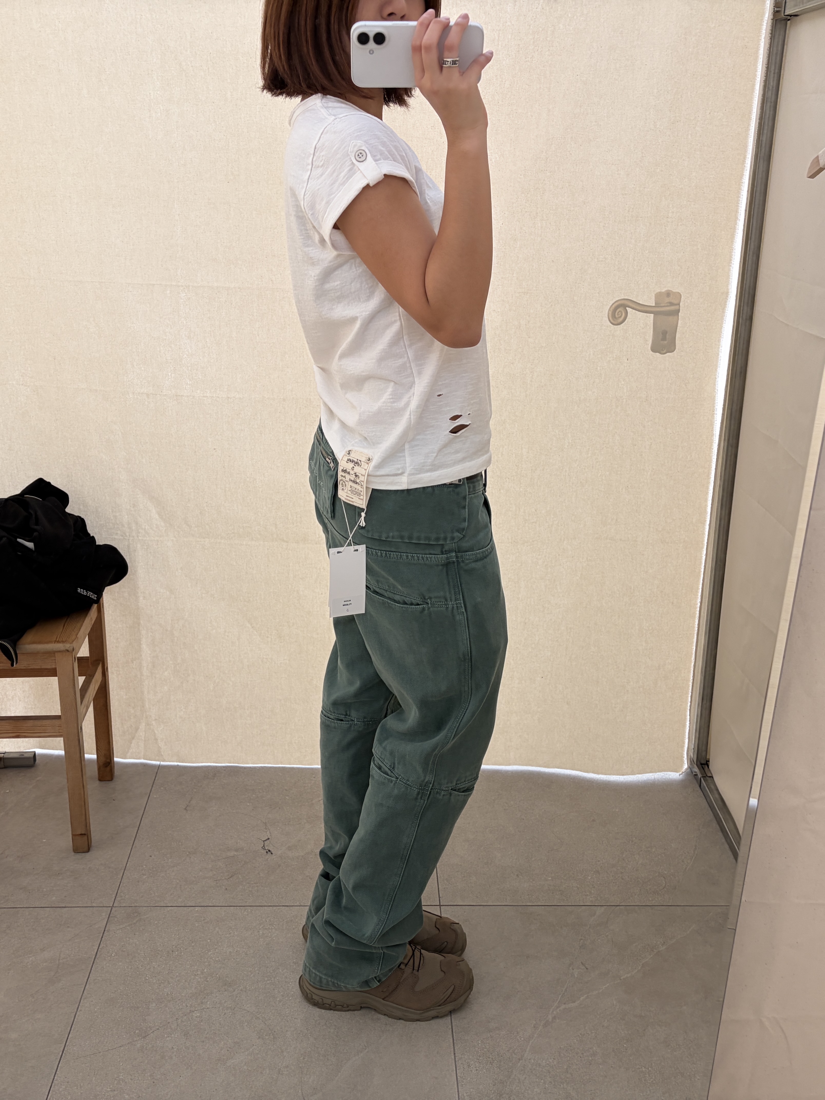 Salomon x Rier XA Mid GTX Argile, Plasticproduct MPa Calf Pocket Pants Emerald 착용 스타일 - 3