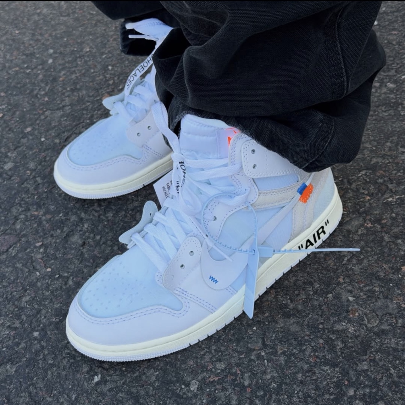 Jordan 1 x Virgil Abloh Archive Retro High Alaska White 착용 스타일