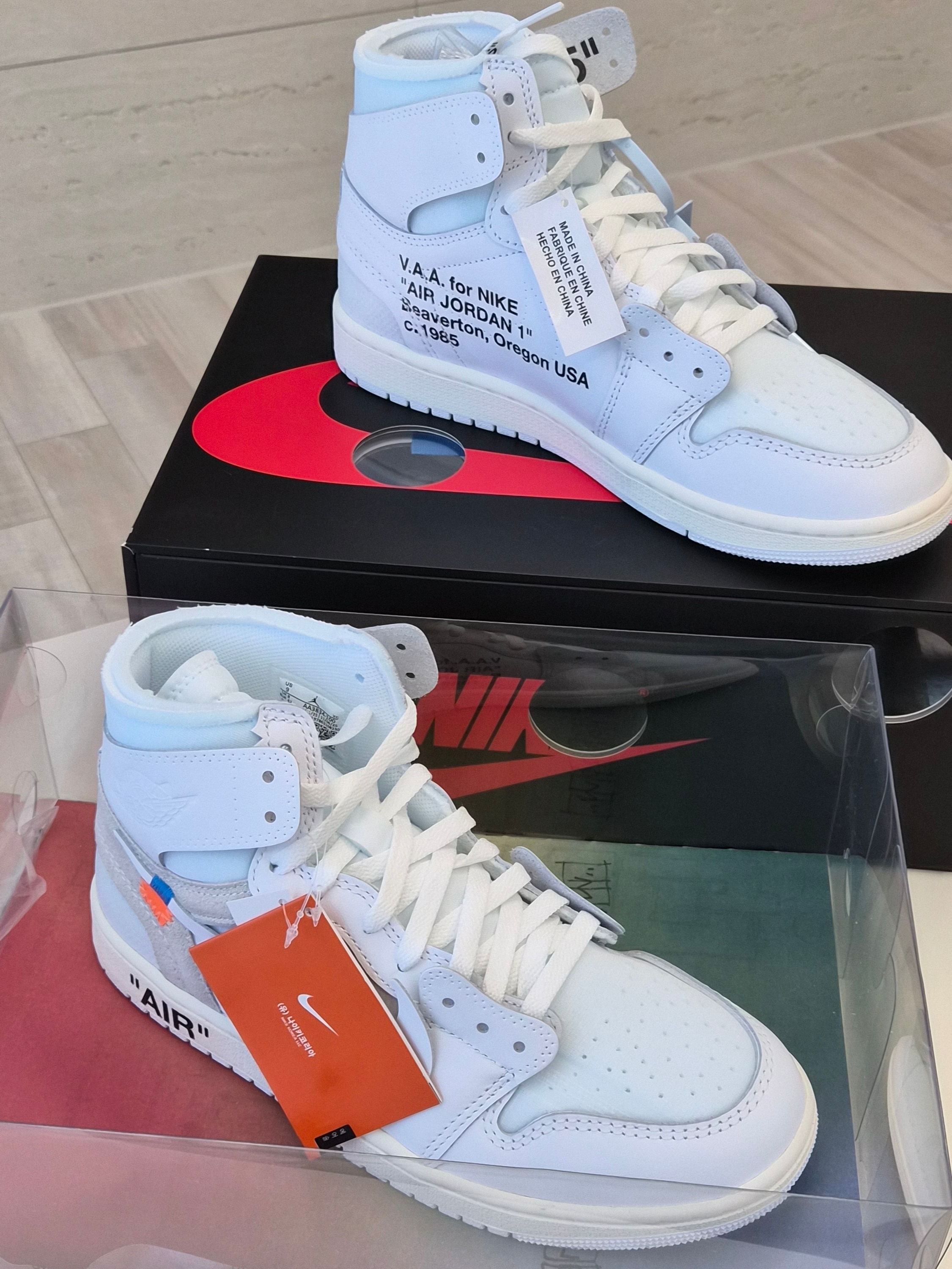 Jordan 1 x Virgil Abloh Archive Retro High Alaska White 착용 스타일
