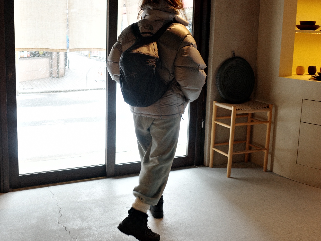 The North Face x Cecilie Bahnsen Glenclyffe Gaiter TNF Black, Nike ACG Polartec Wolf Tree Pants Mica Green - Asia 착용 스타일 - 4