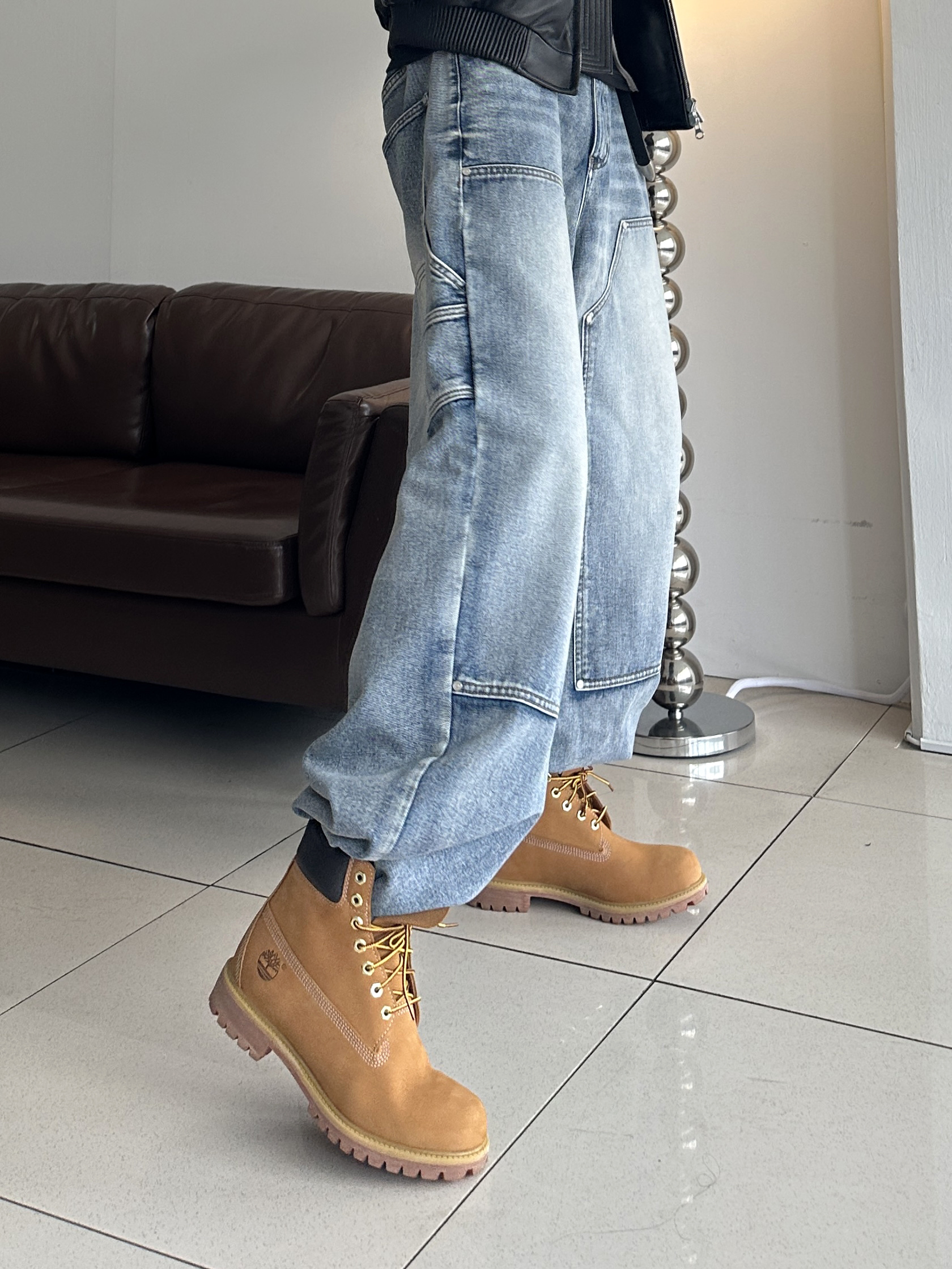 Timberland Premium 6 inch Waterproof Boot Wheat Nubuck - Wide 착용 스타일 - 2