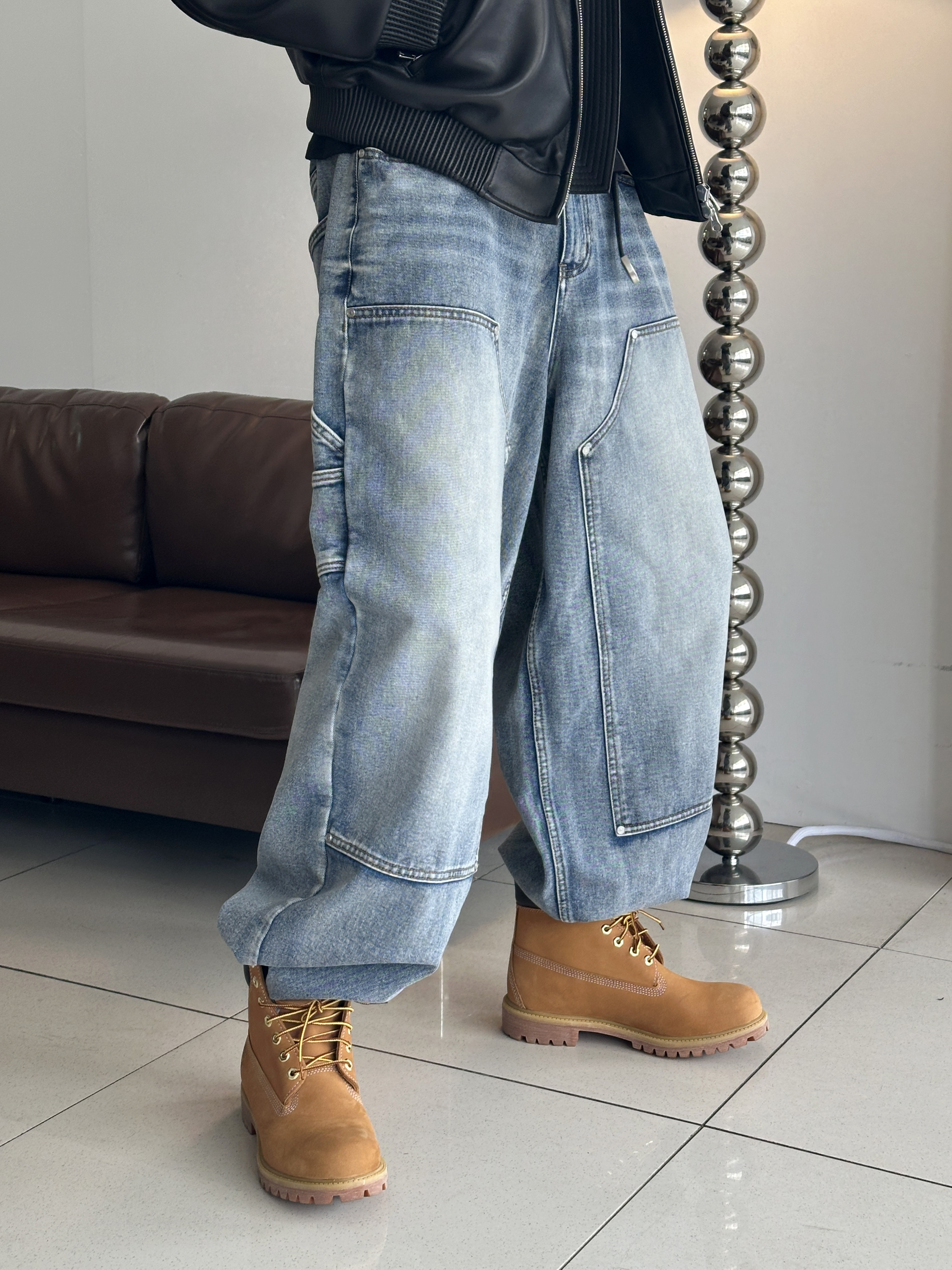 Timberland Premium 6 inch Waterproof Boot Wheat Nubuck - Wide 착용 스타일 - 4