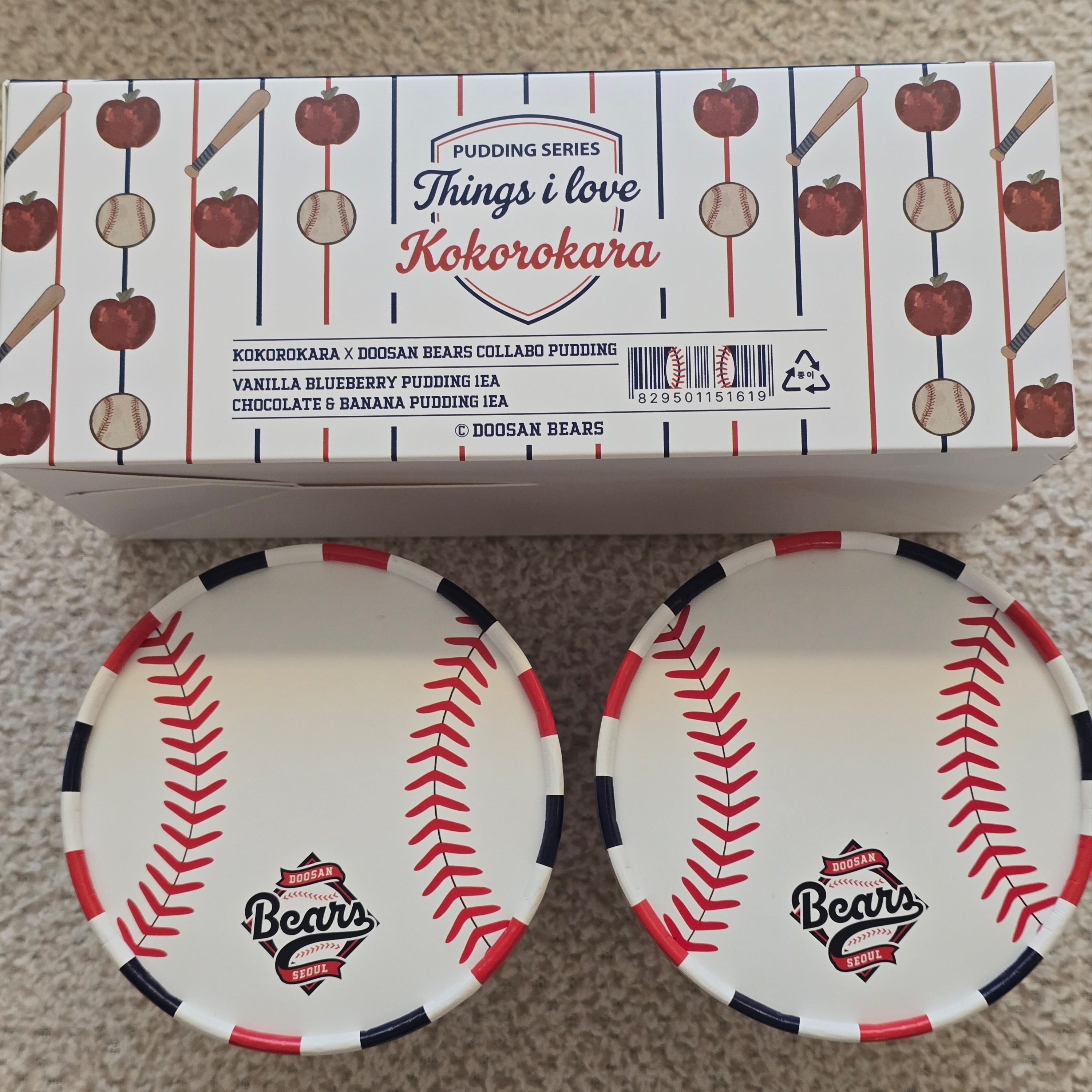 [KREAM 단독] Doosan Bears x Kokorokara Hustle Pudding 2pcs & Kokoro Bear Cooler Bag Set 착용 스타일 - 4