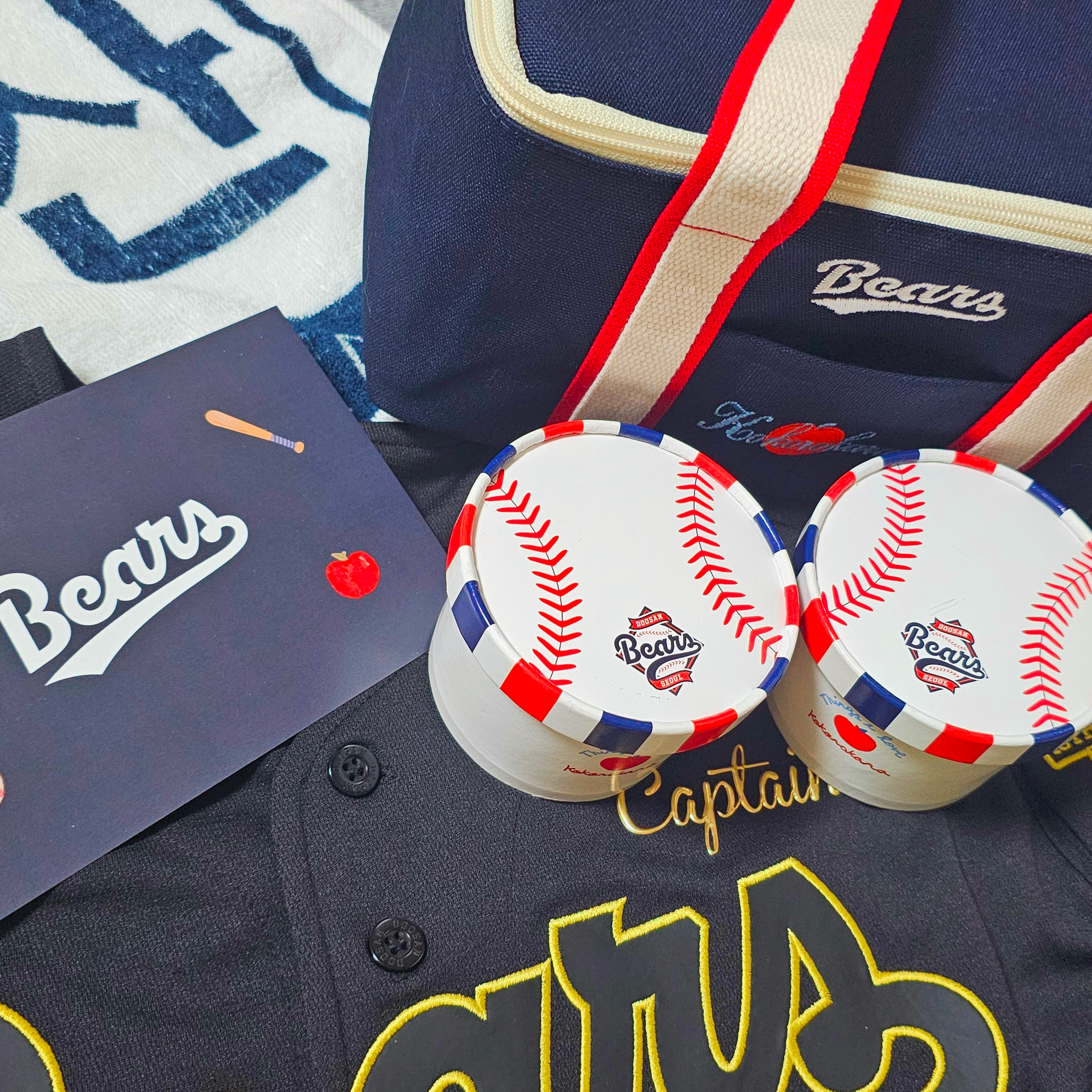 [KREAM 단독] Doosan Bears x Kokorokara Hustle Pudding 2pcs & Kokoro Bear Cooler Bag Set 착용 스타일 - 1