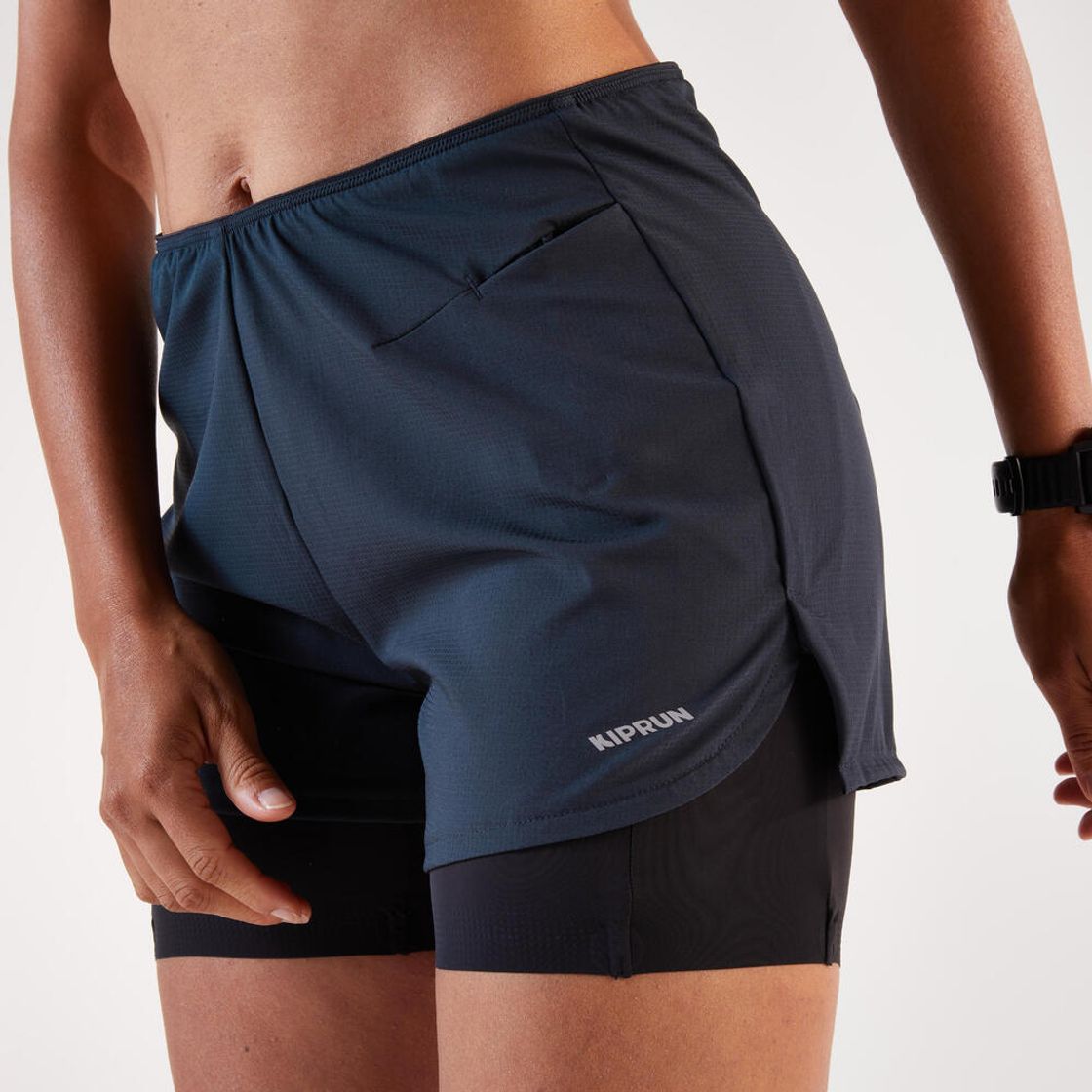 데카트론 여성 3인치 러닝 투인원 쇼츠 런 500 스모크 블랙(DECATHLON Women's 3" Running 2-in-1 Shorts Run 500 Smoke Black) - 8