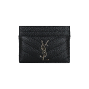 Saint Laurent Monogram Matelasse Card Holder Black