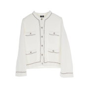 Chanel 22A Leather Chain Pocket Jacket White (6ET0669)