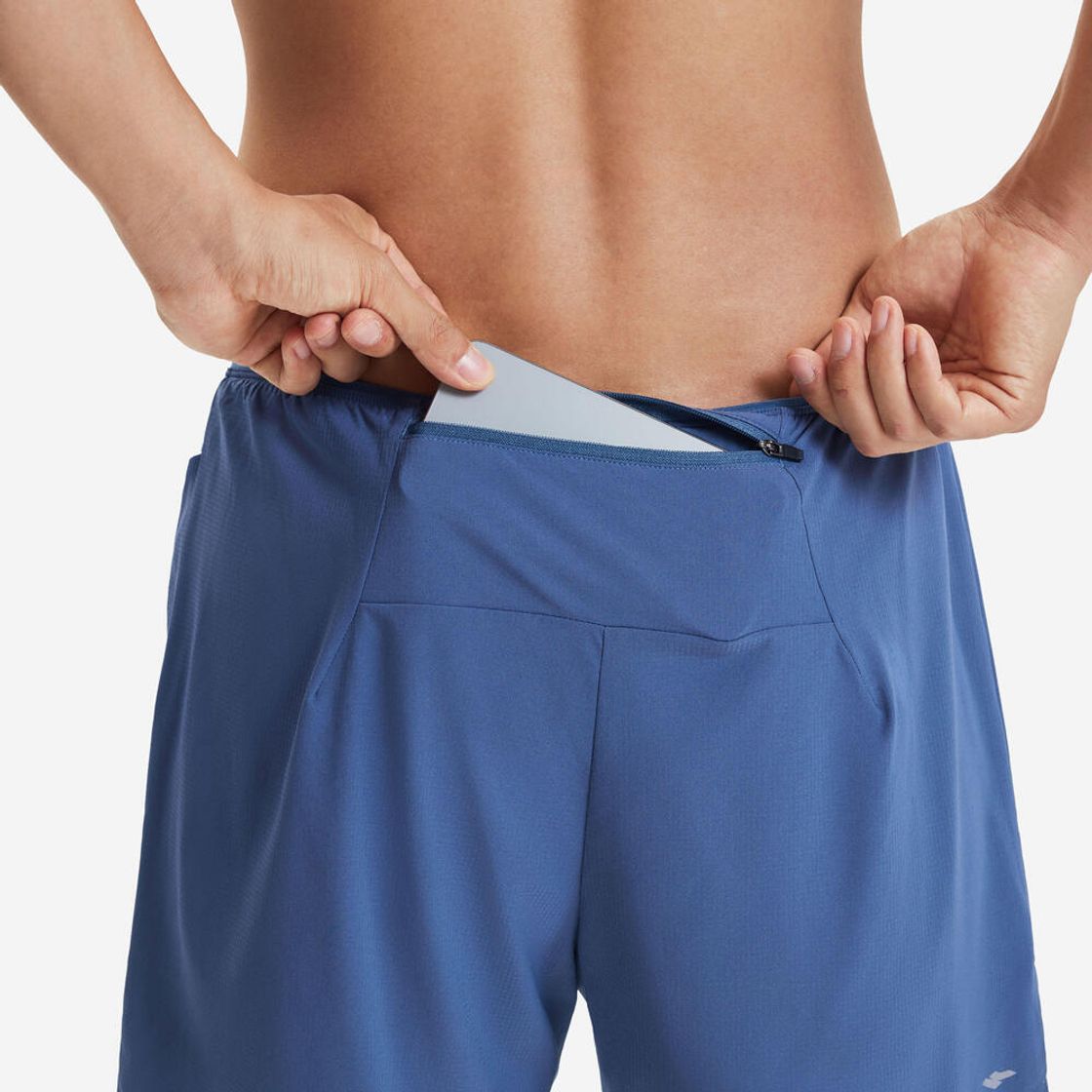 데카트론 남성 5인치 러닝 투인원 쇼츠 런 500 스톰 블루(DECATHLON Men's 5" Running 2-in-1 Shorts Run 500 Storm Blue) - 4