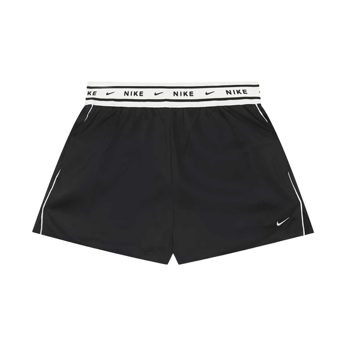 (W) 나이키 NSW 루즈 핏 미드라이즈 사틴 쇼츠 블랙 세일 - 아시아