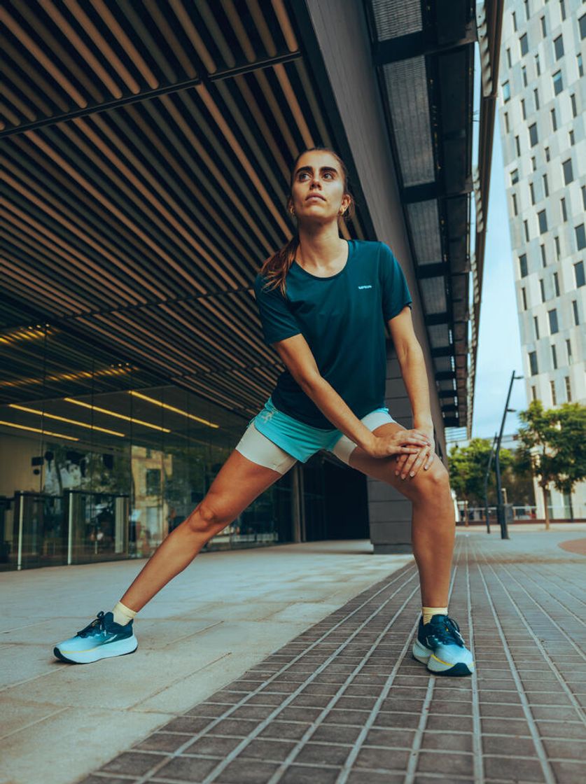데카트론 여성 러닝 심리스 반팔 티 런 컴포트 500 틸 블루(DECATHLON Kiprun Women's Running Seamless TShirt Run Comfort 500 Teal Blue) - 7