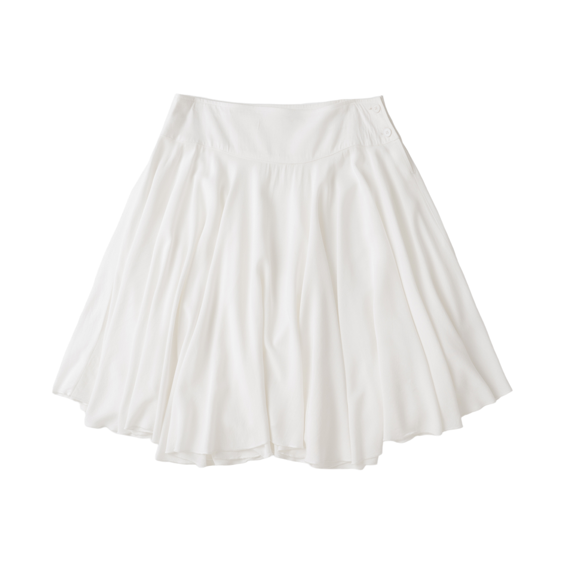 에토아 사이드 버튼 러플 스커트 아이보리(aetoa Side-Button Ruffle Skirt Ivory)