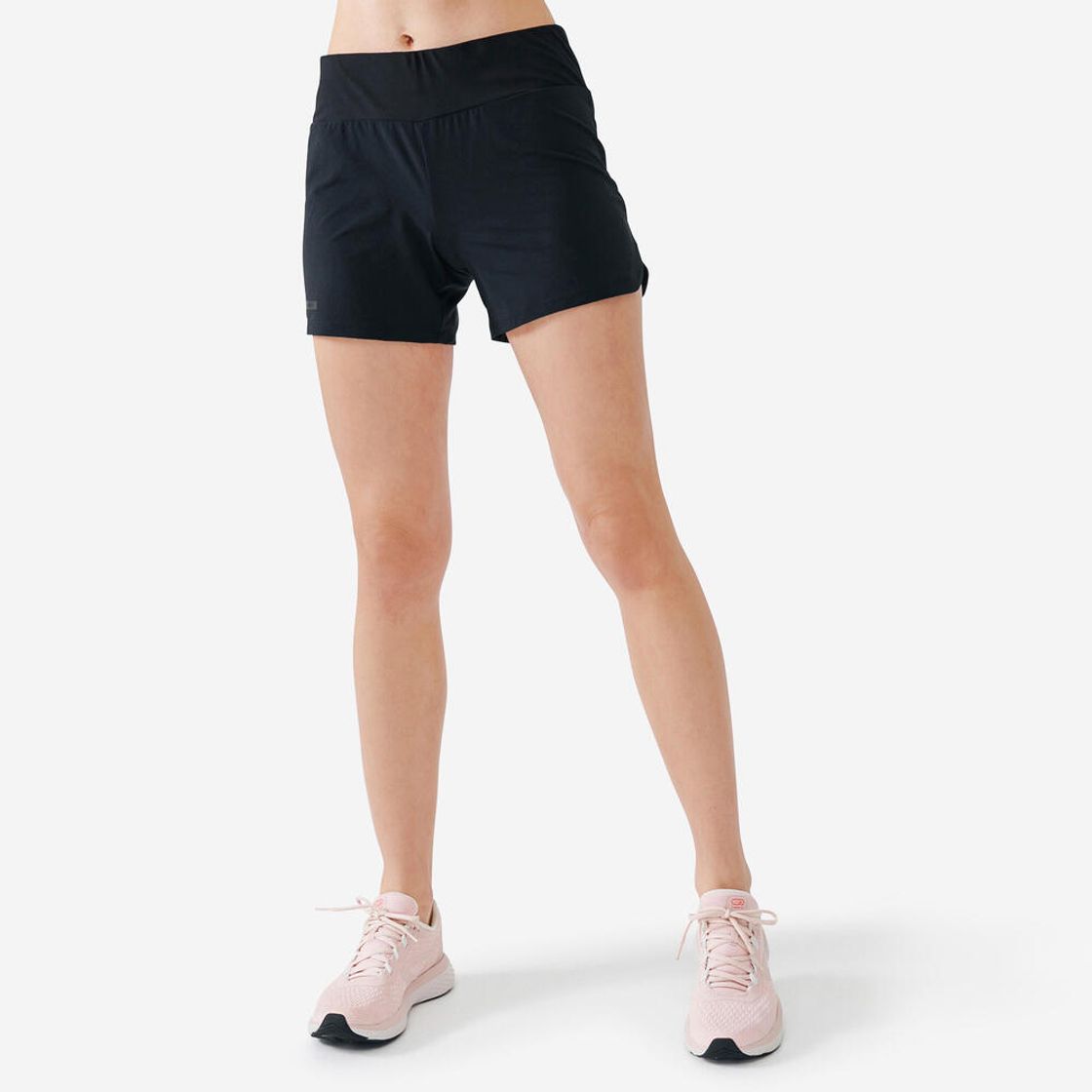 데카트론 여성 4인치 러닝 쇼츠 런 드라이 100 스모크 블랙(DECATHLON Women's 4" Running Shorts Run Dry 100 Smoke Black) - 2