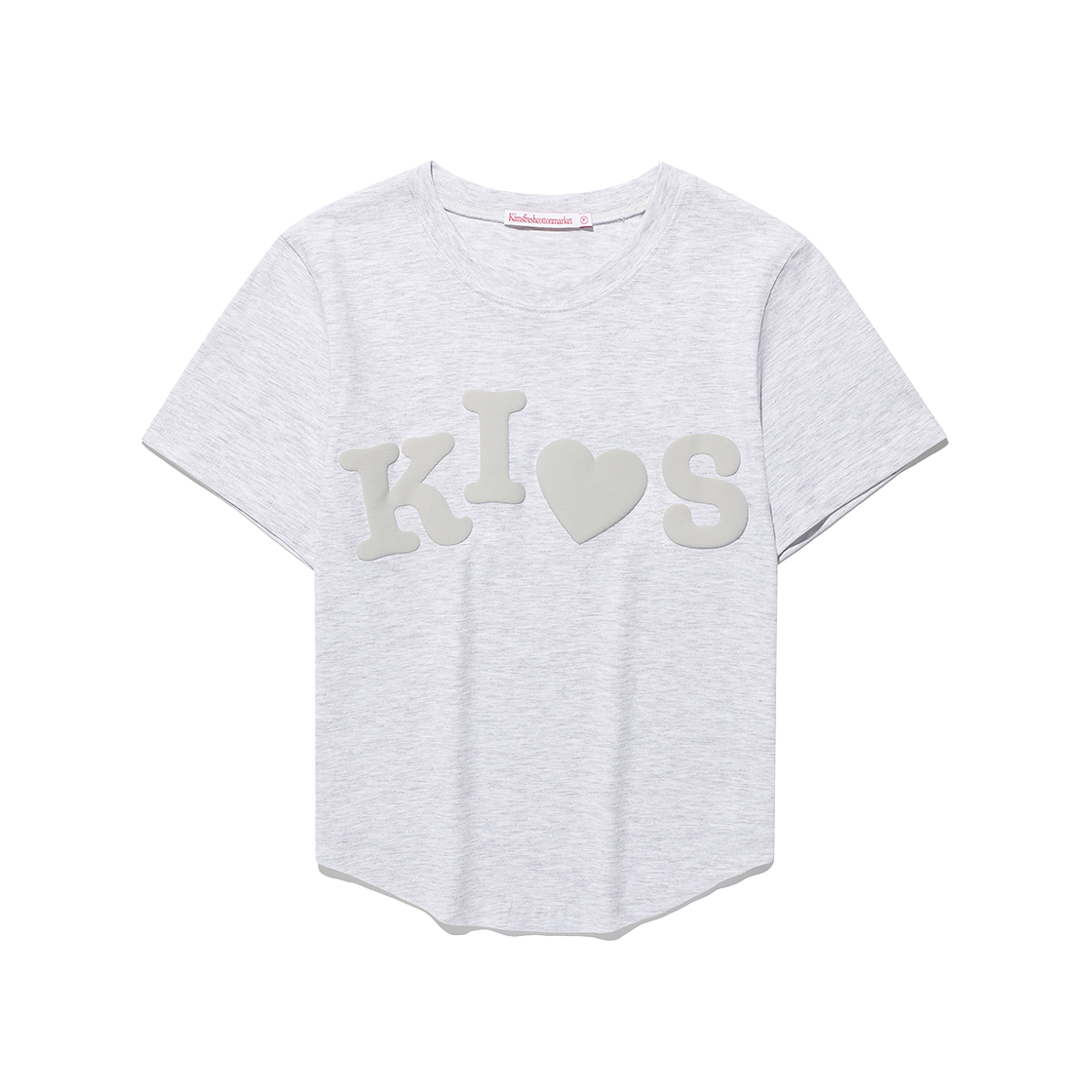 KIB6MFT503AGR Kims Fresh Cotton Market Bumpy Kiss Logo Tee Grey