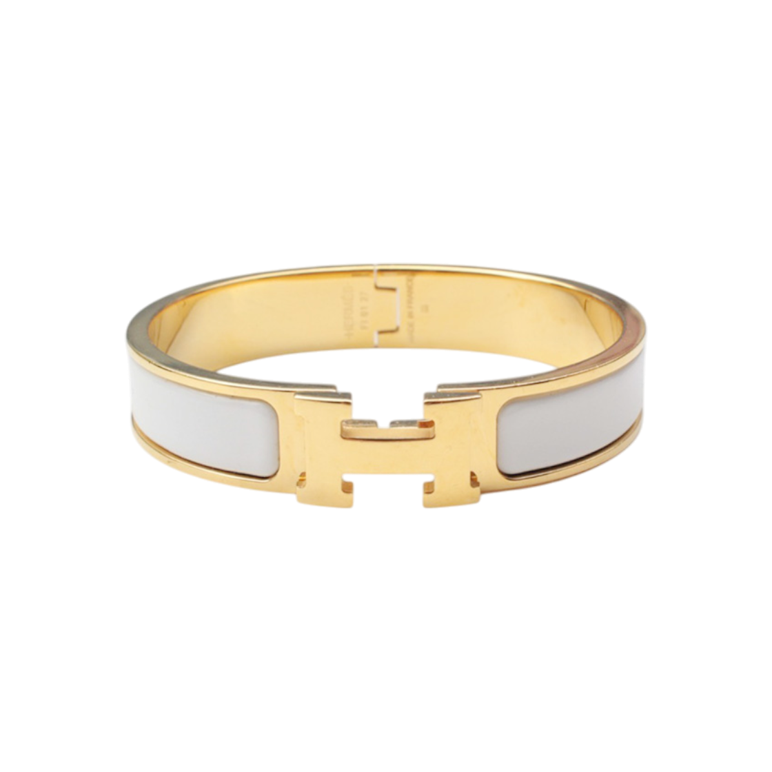 에르메스 블랑 H 클릭아쉬 골드 뱅글 브레이슬릿 S(Hermes Blanc H Click H Bracelet in Gold) - 1