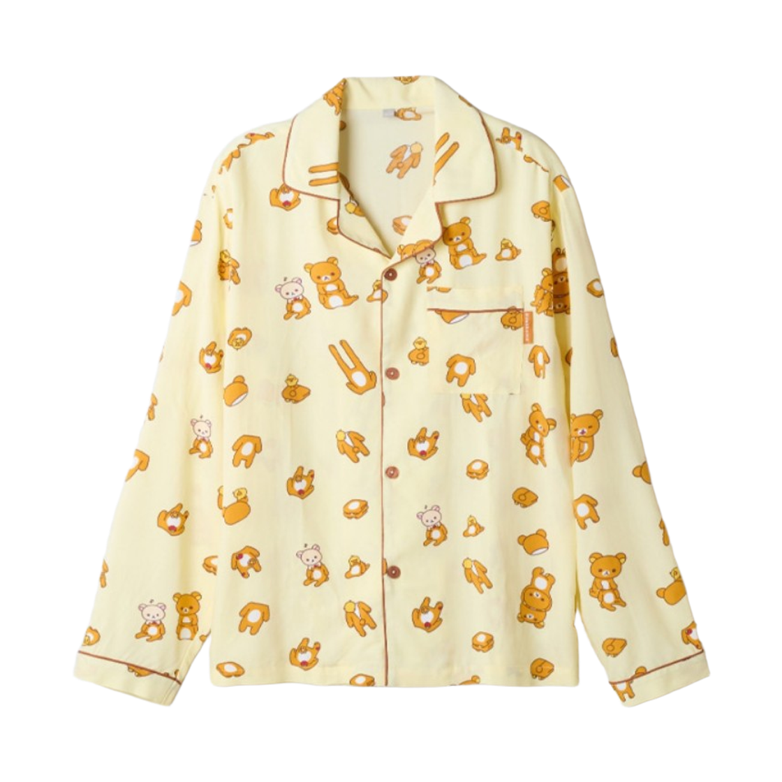 스파오 x 리락쿠마 쿠마들의 자유시간 롱슬리브 파자마 옐로우(Spao x Rilakkuma Kuma’s Free Time Long Sleeve Pajama Yellow) - 2
