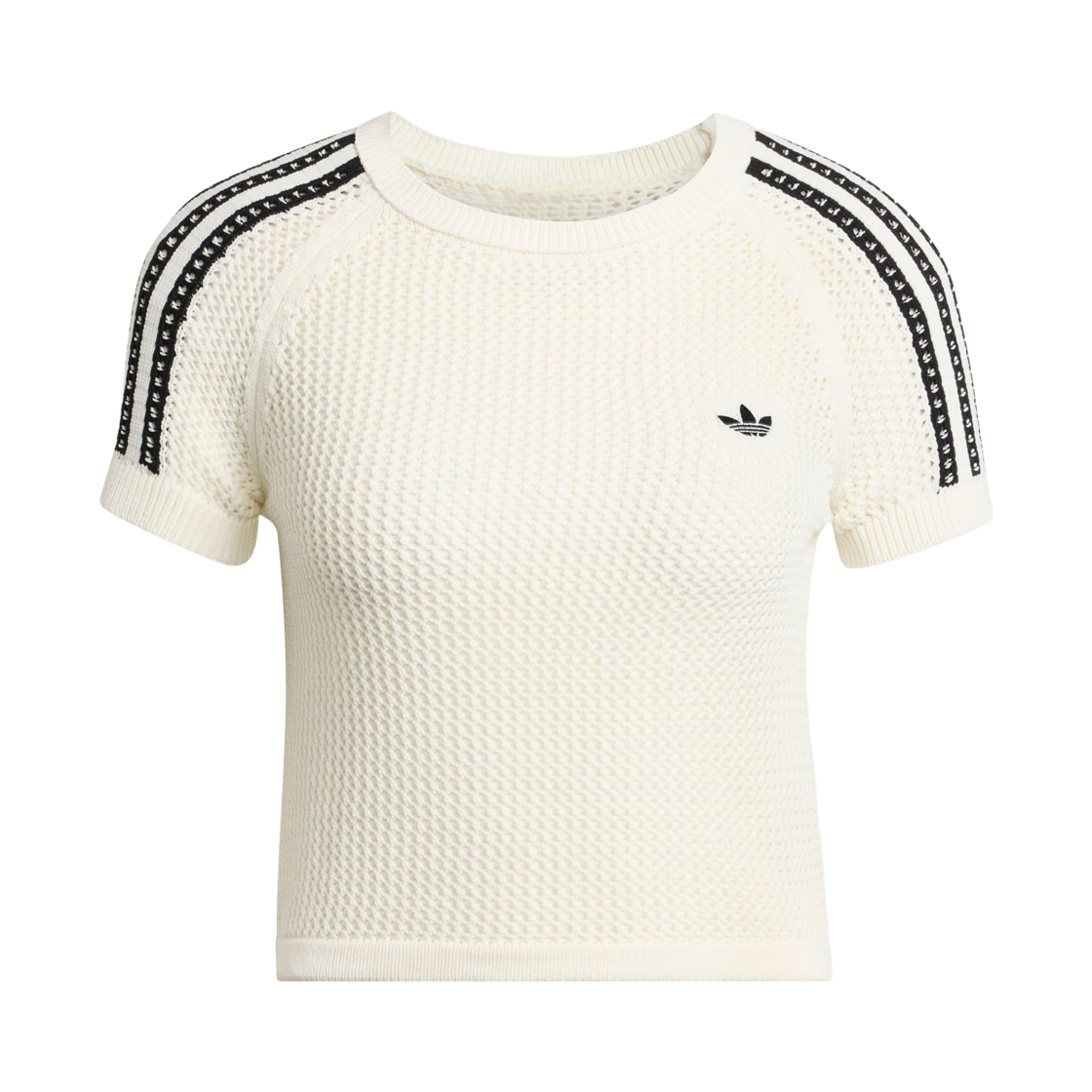 KE0200 (W) Adidas Originals Knitted Crochet Cali T-Shirt Off White - KR Sizing