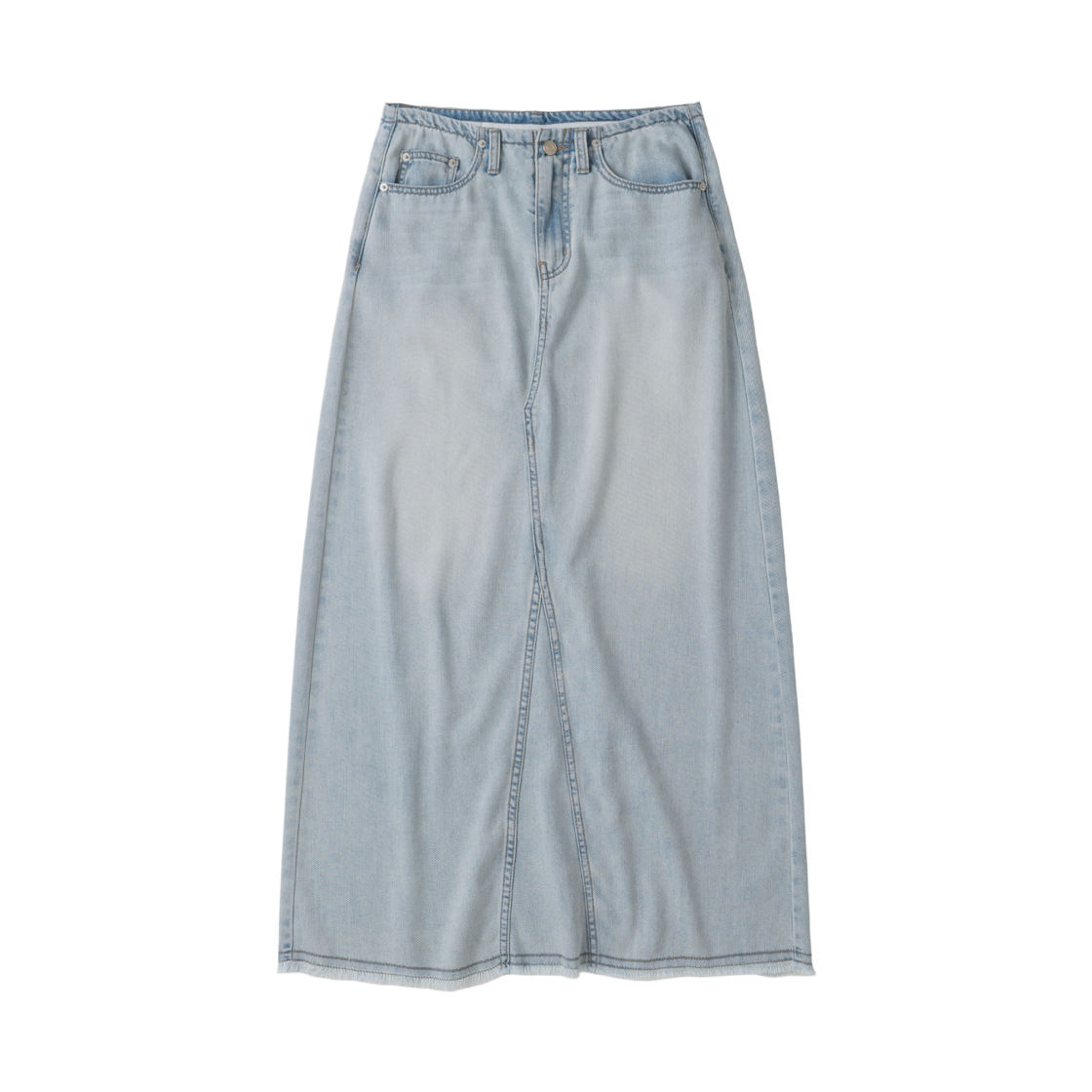 에토아 루즈 맥시 데님 스커트 라이트 블루(aetoa Loose Maxi Denim Skirt Light Blue)