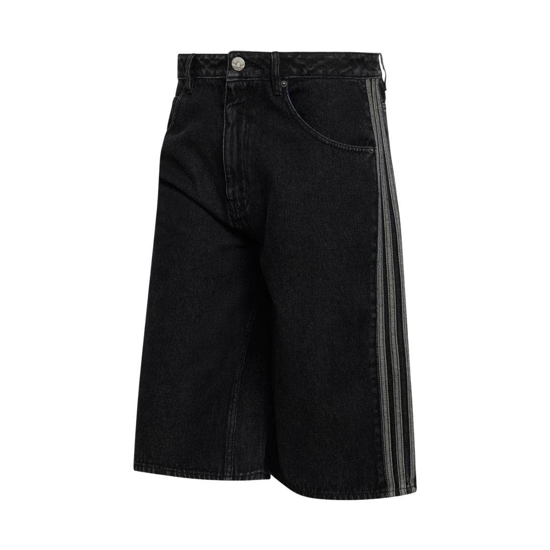 아디다스 파이어버드 아디컬러 데님 쇼츠 트루 블랙 데님 - KR 사이즈(Adidas Firebird Adicolor Denim Shorts True Black Denim - KR Sizing)