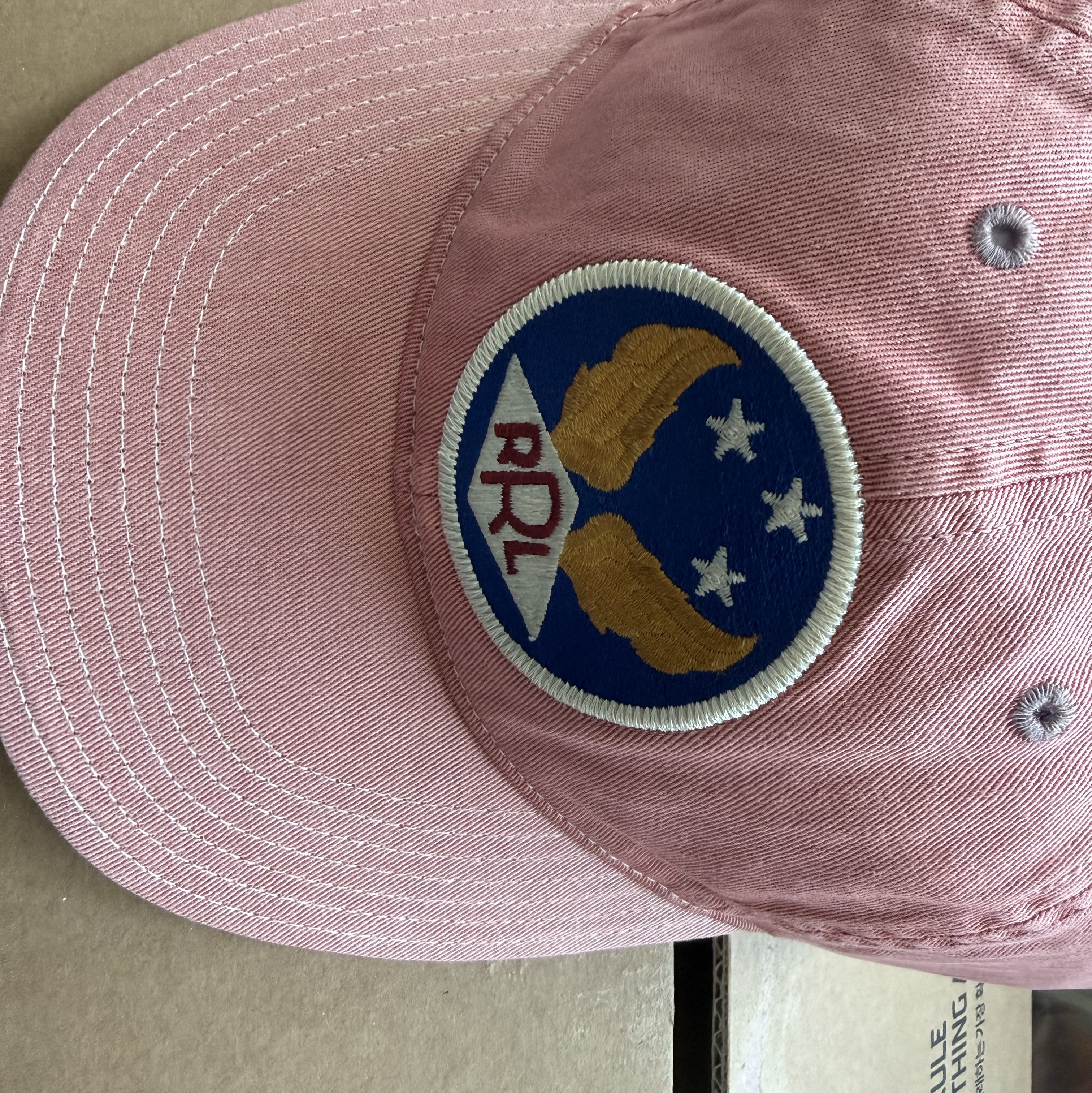 Double RL Garment Dyeing Twill Ball Cap Red 착용 스타일