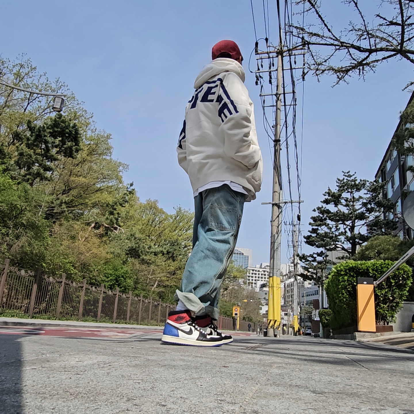 Jordan 1 x Fragment x Union LA Black and Varsity Red, Gucci Ghost Ring Silver 9mm 착용 스타일 - 3