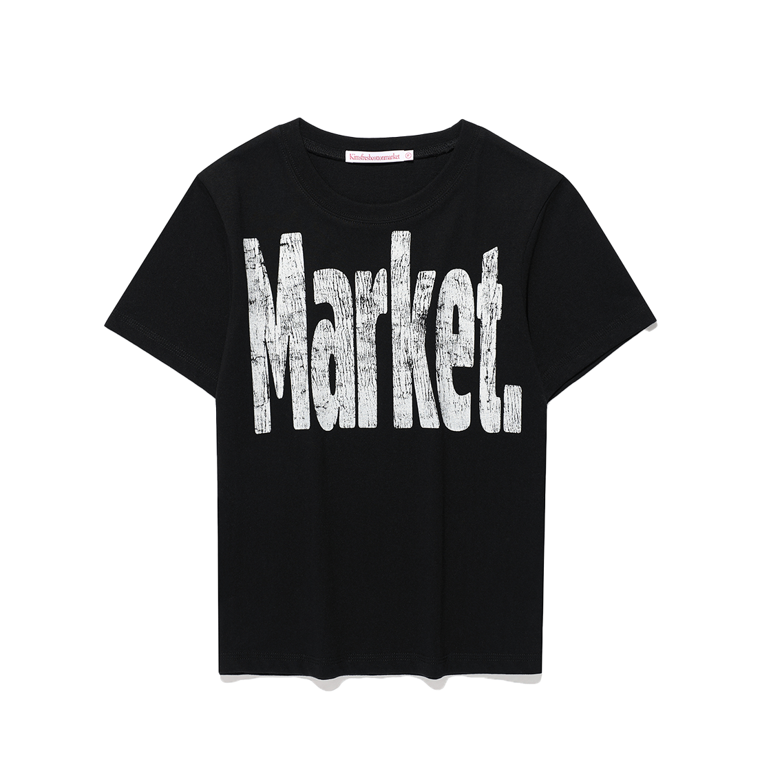 KIB6MFT513ABK Kims Fresh Cotton Market Crack Market Logo Tee Black
