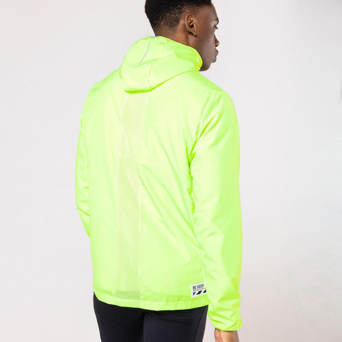 데카트론 남성 러닝 형광 윈드 자켓 런 100 플루오 애시드 옐로우(DECATHLON Men's Running High-Visibility Wind Jacket Run 100 Fluorescent Acid Yellow) - 2